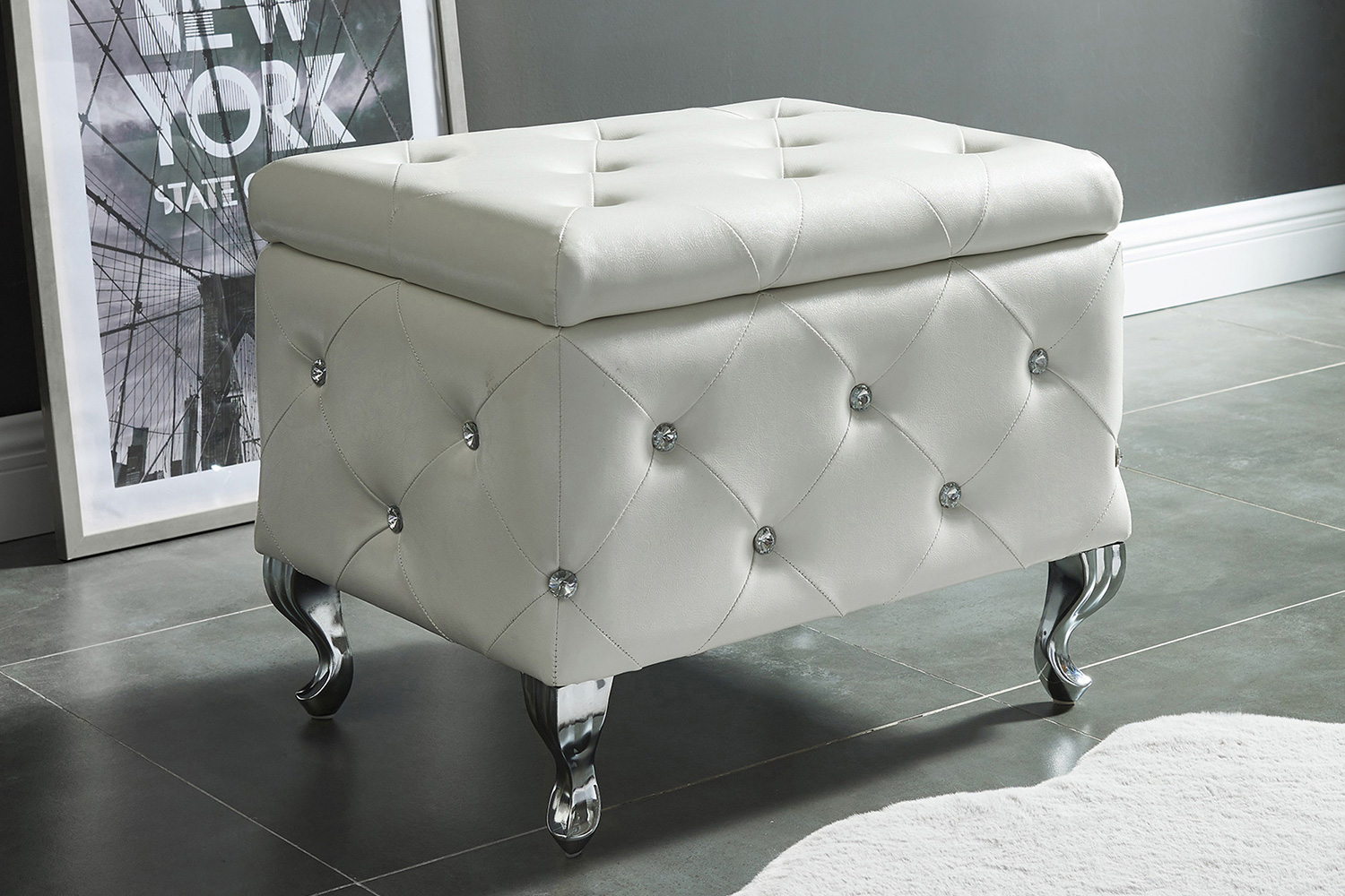 Worldwide - Monique Rectangular Storage Ottoman