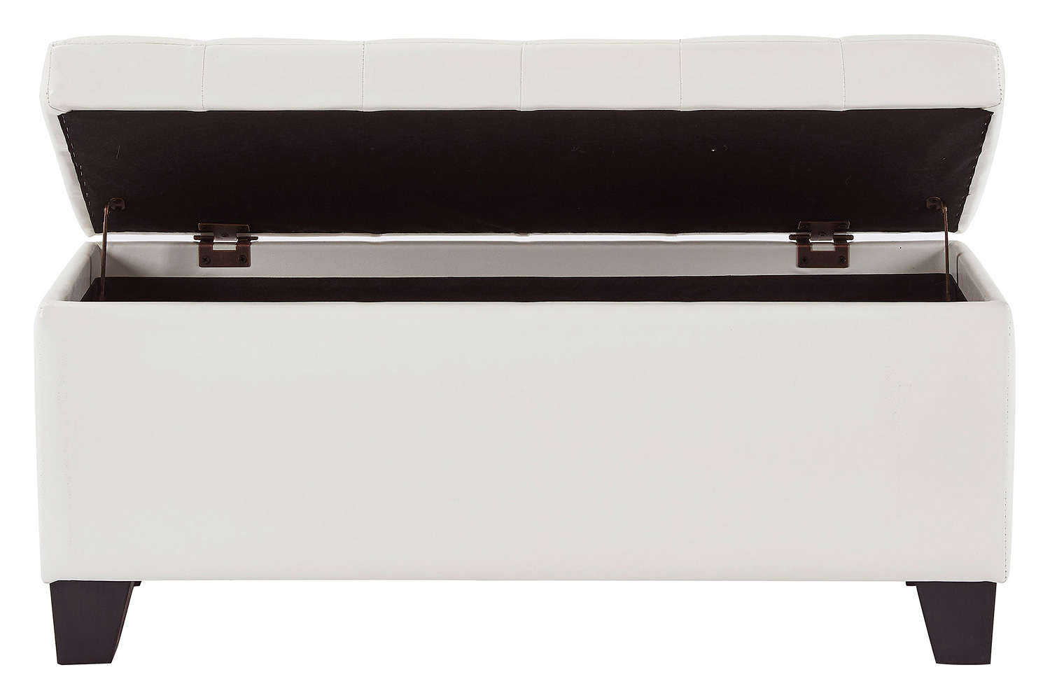 Worldwide Winston Rectangular Storage Ottoman - White