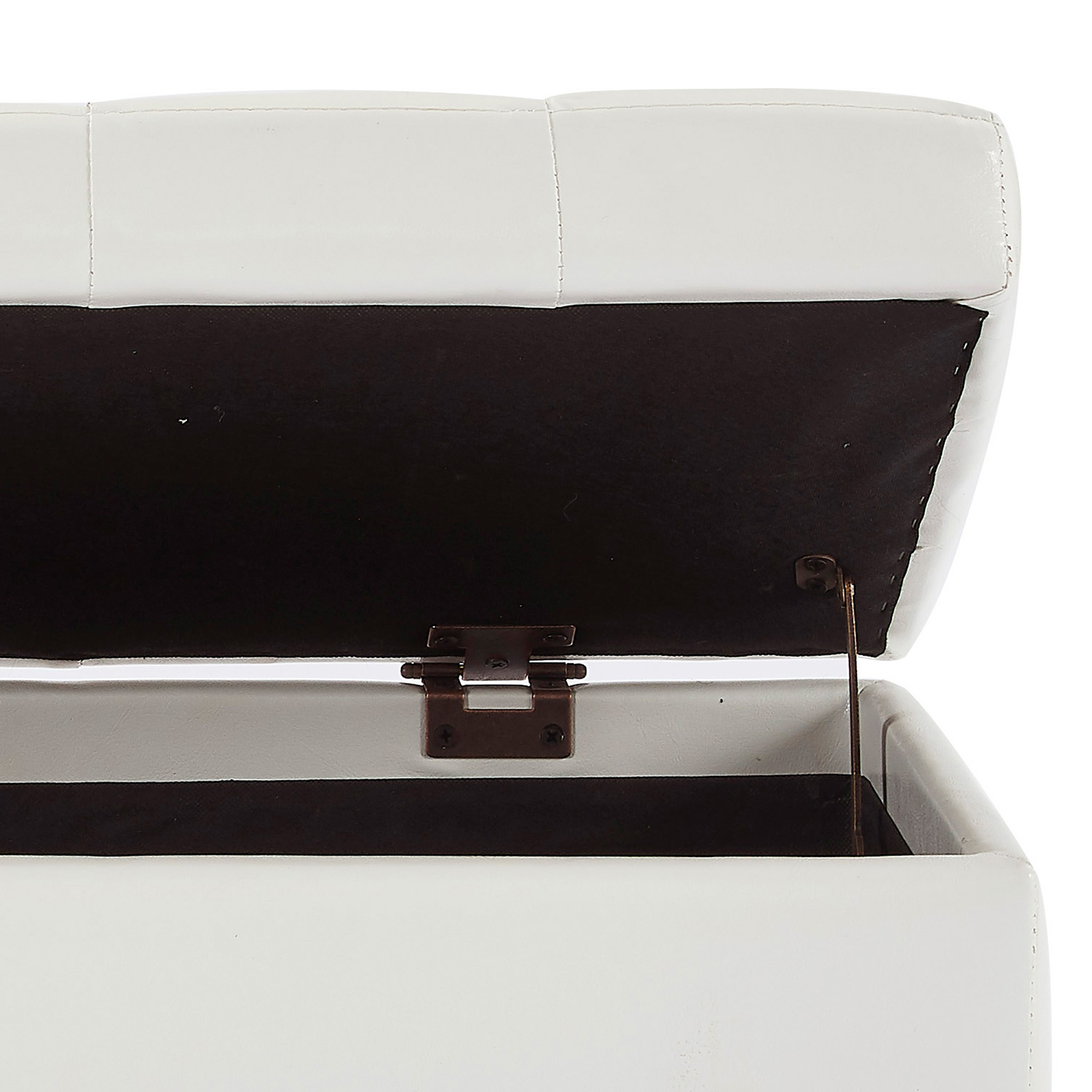 Worldwide Winston Rectangular Storage Ottoman - White