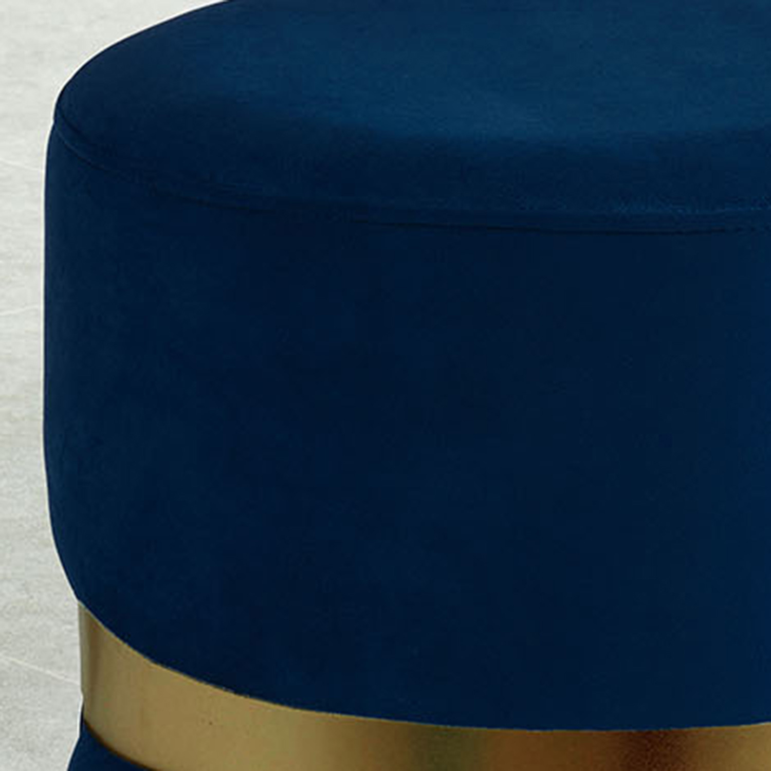 Worldwide™ Violet Round Ottoman - Blue/Aged Gold