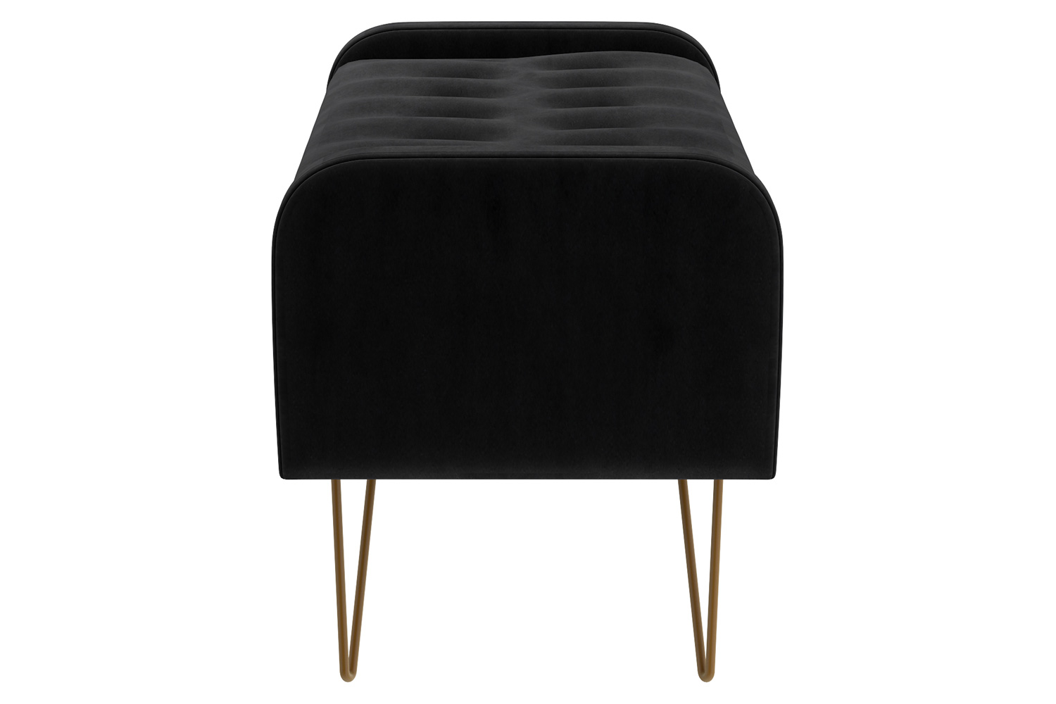 Worldwide™ Sabel Rectangular Storage Ottoman - Black/Aged Gold