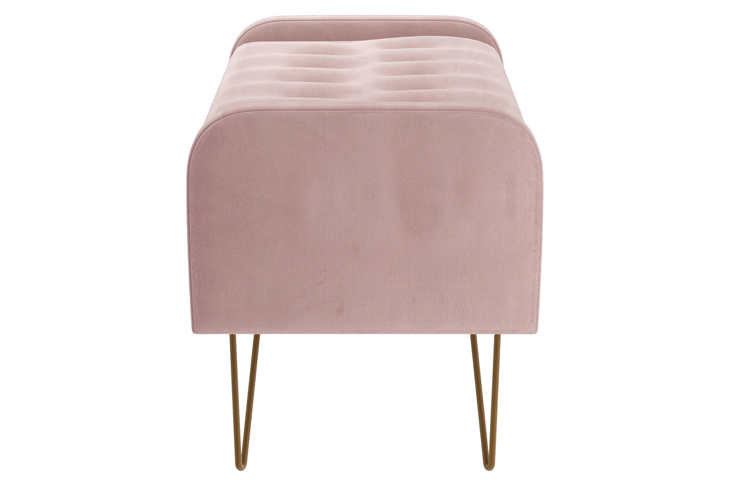 Worldwide Sabel Rectangular Storage Ottoman - Blush Pink/Aged Gold