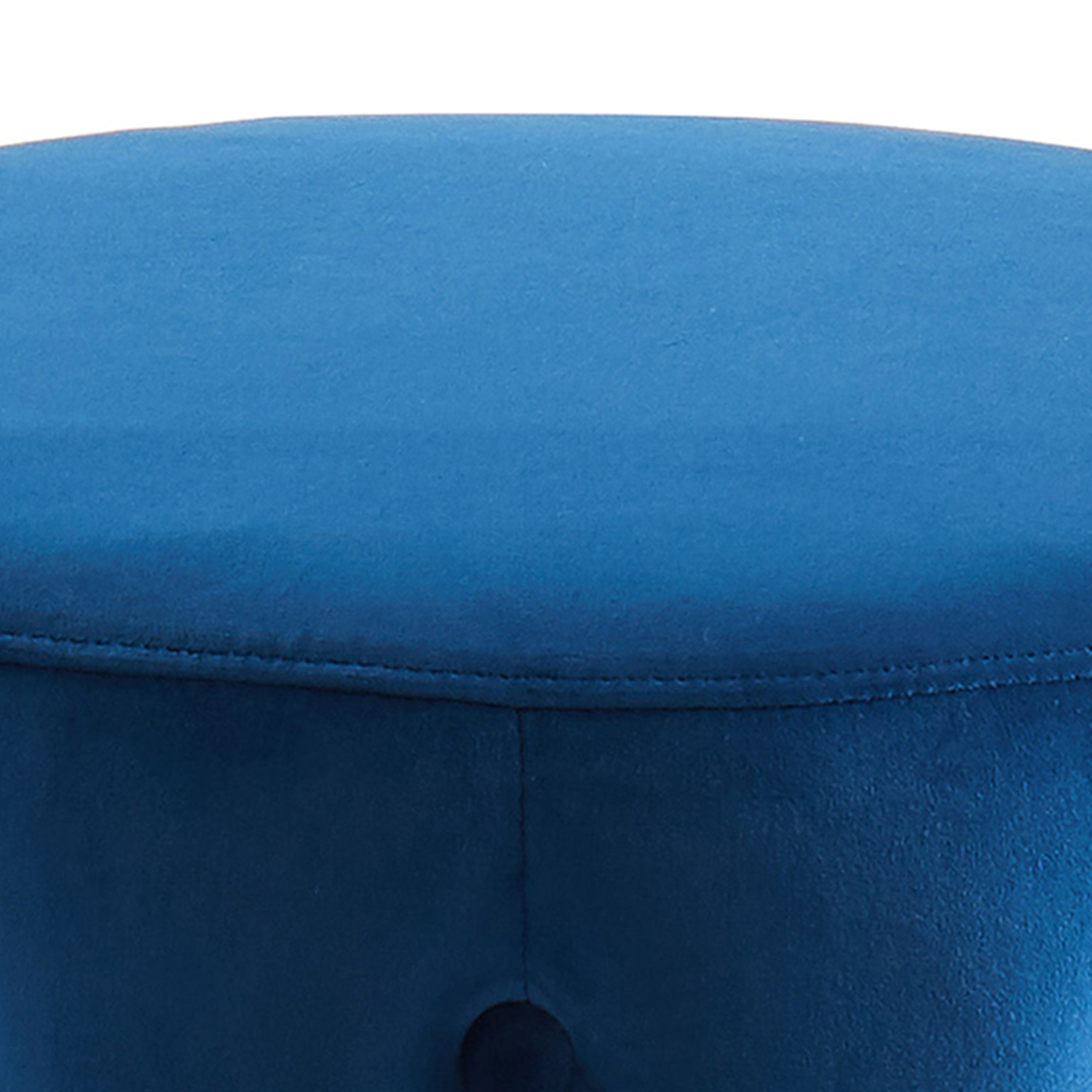 Worldwide Delilah Round Ottoman - Blue/Gold