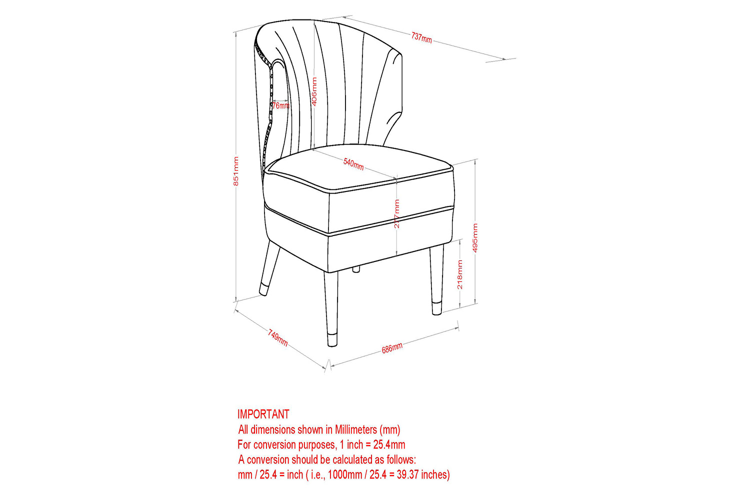 Worldwide Kyrie Accent Chair - Gray/Espresso