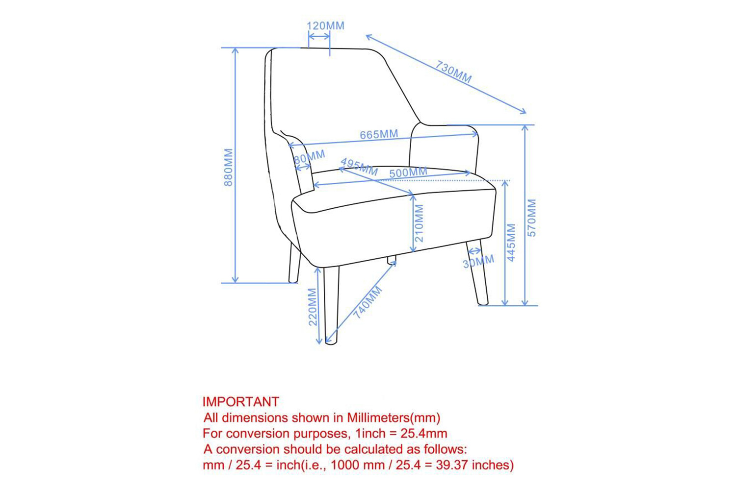 Worldwide Zoey Accent Chair - Crème