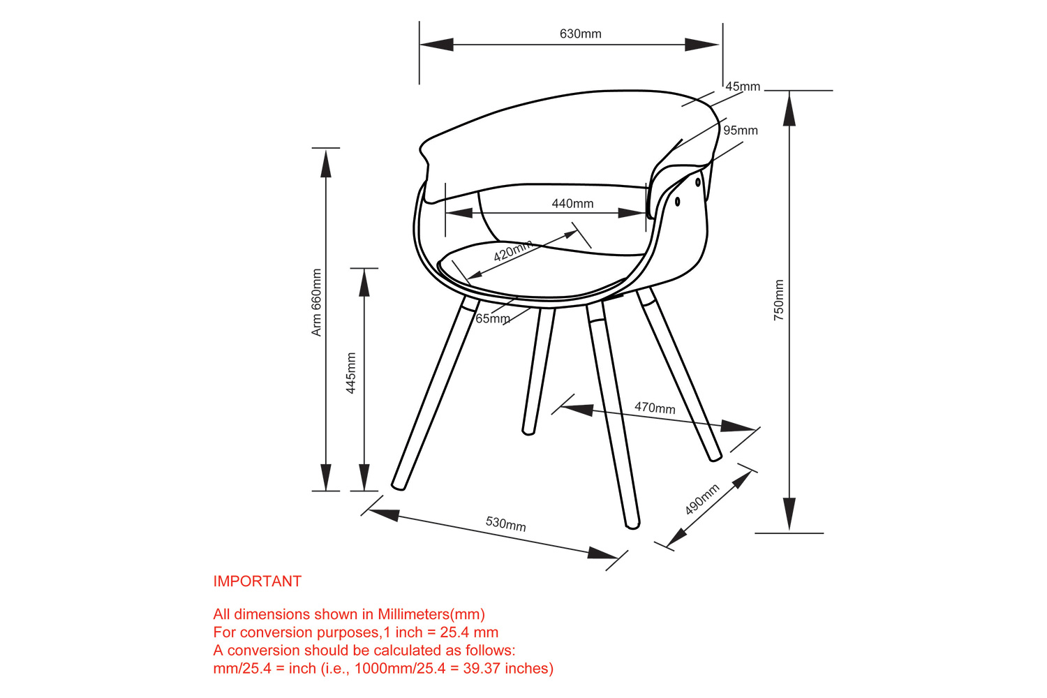 Worldwide Holt Accent/Dining Chair - Charcoal/Walnut