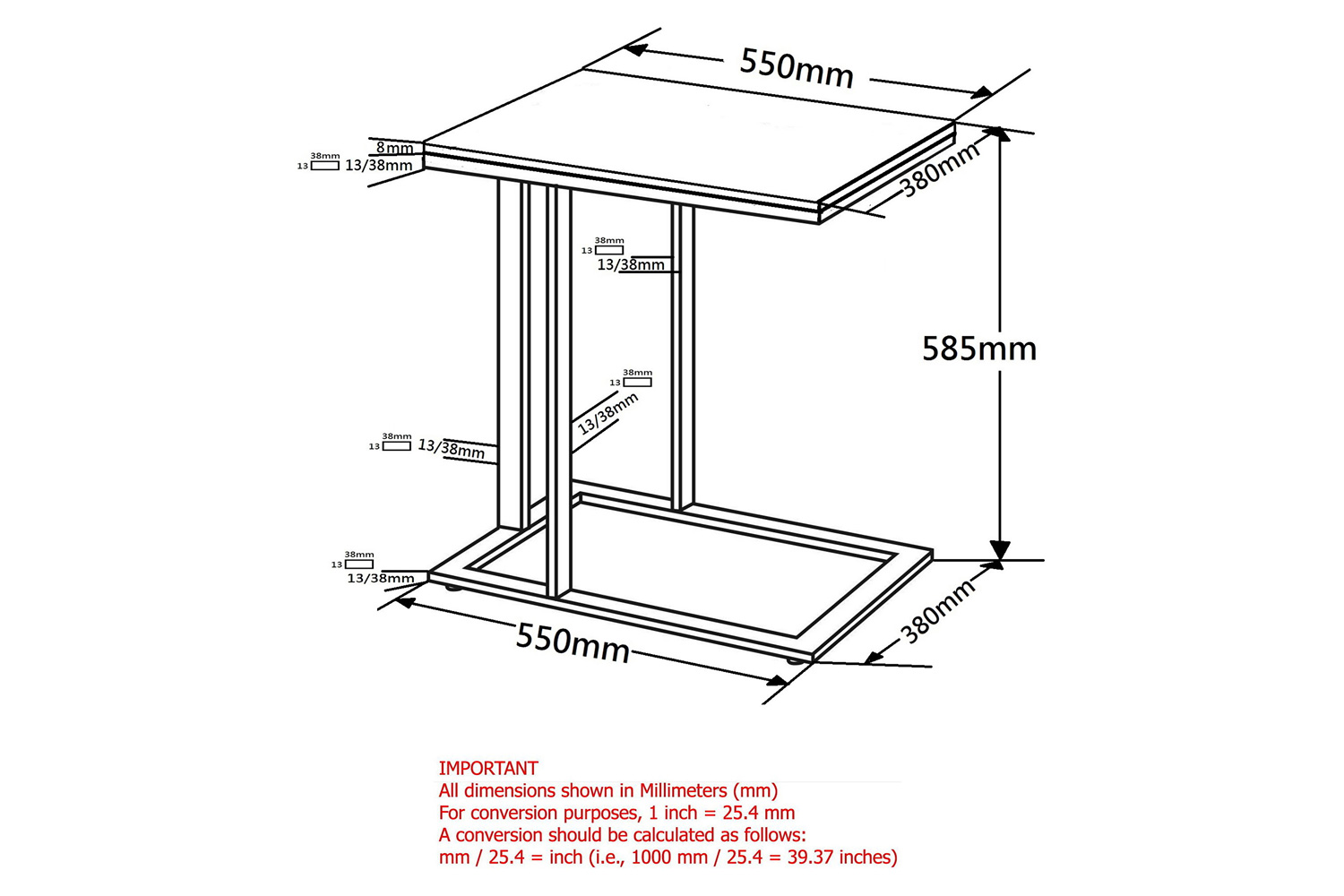 Worldwide - Mod Accent Table in Chrome/Black