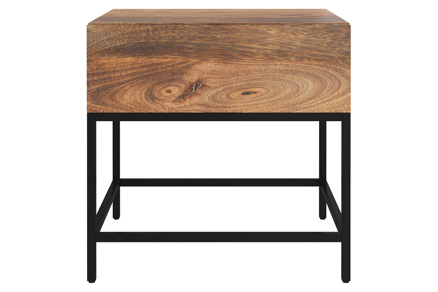 Worldwide - Ojas Accent Table in Natural Burnt/Black