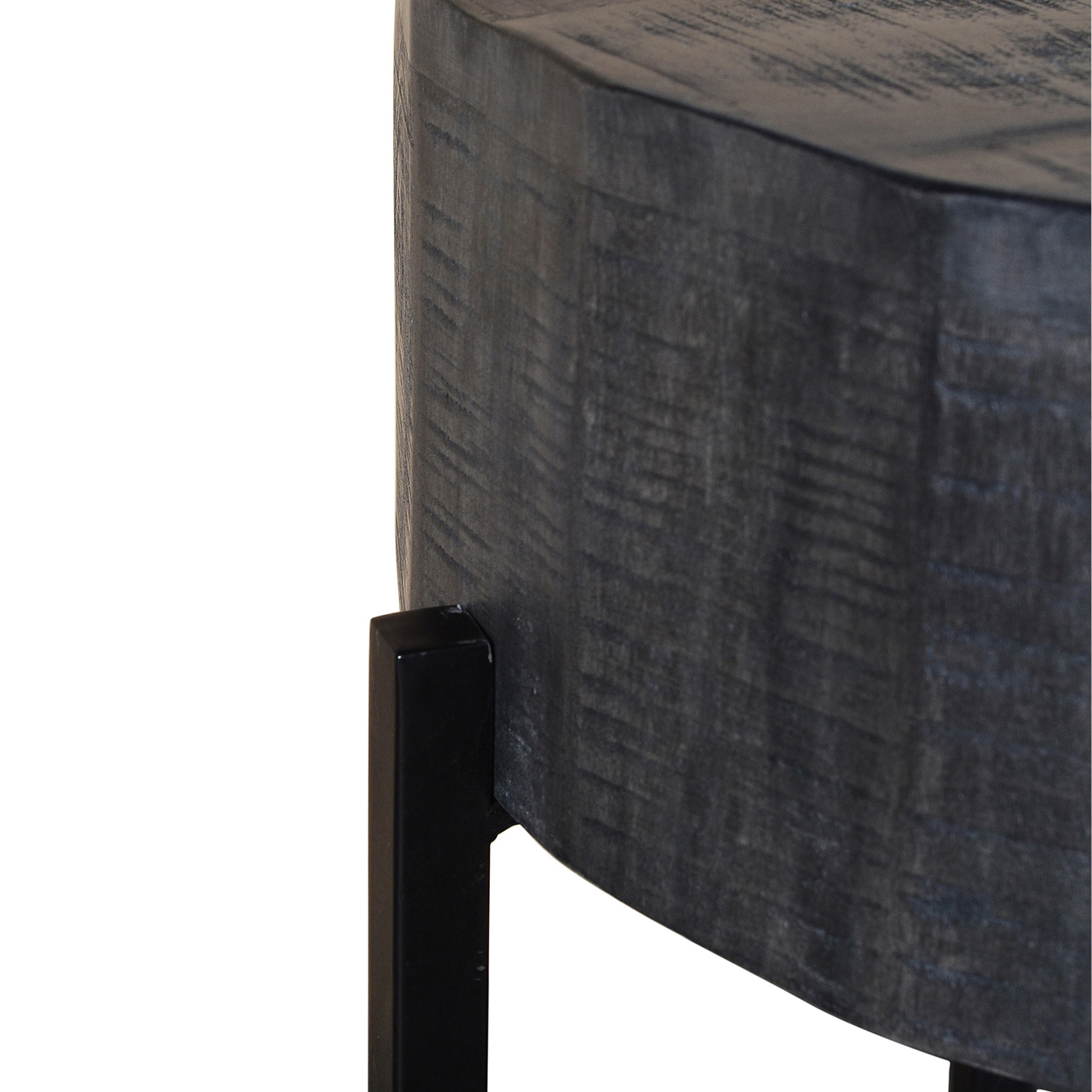 Worldwide Blox Round Accent Table - Gray/Black