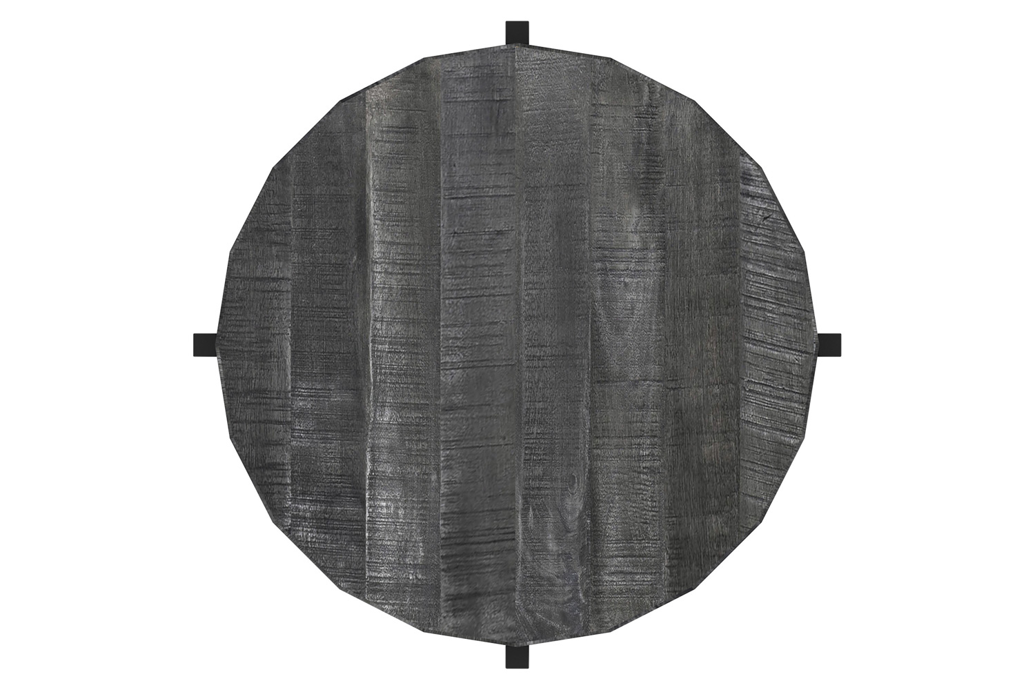 Worldwide Blox Round Accent Table - Gray/Black