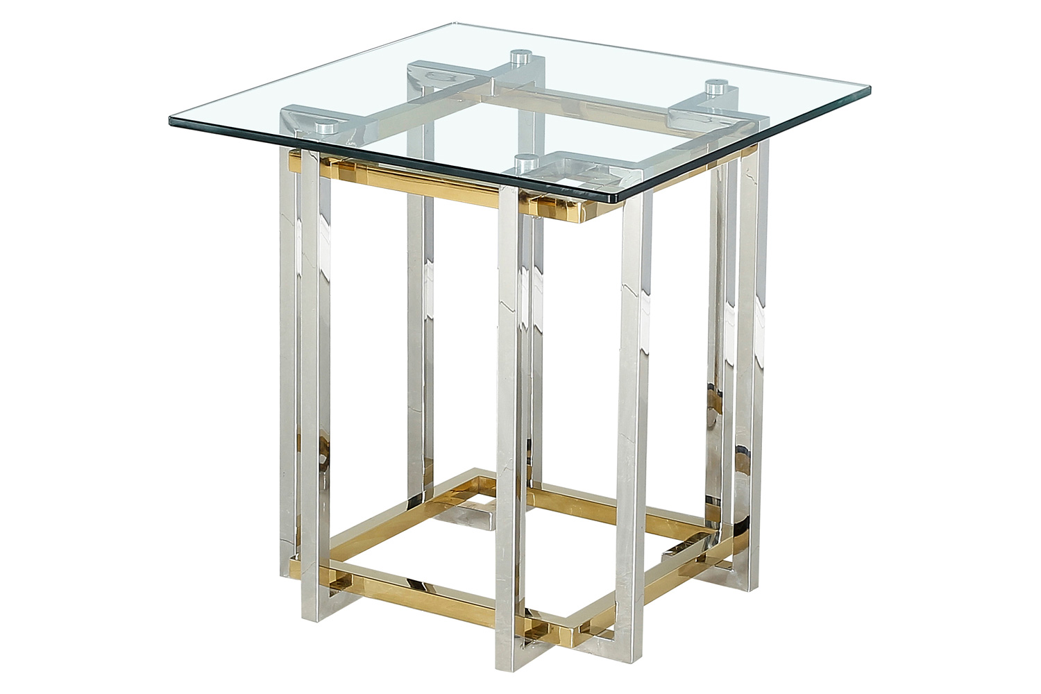 Worldwide - Florina Accent Table in Silver/Gold