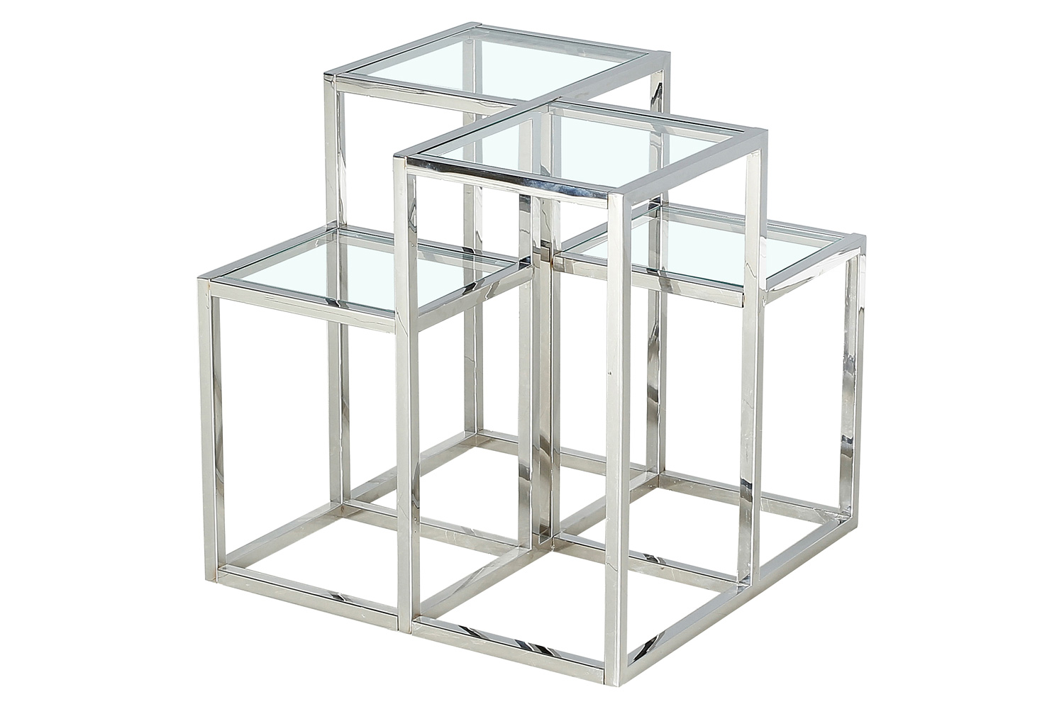 Worldwide Casini Multi-Tiered Accent Table - Silver