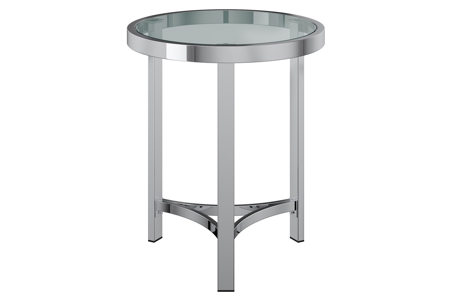 Worldwide - Strata Round Accent Table in Chrome