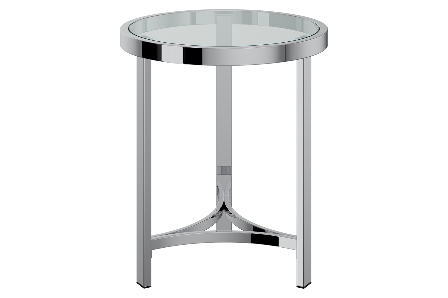 Worldwide - Strata Round Accent Table in Chrome