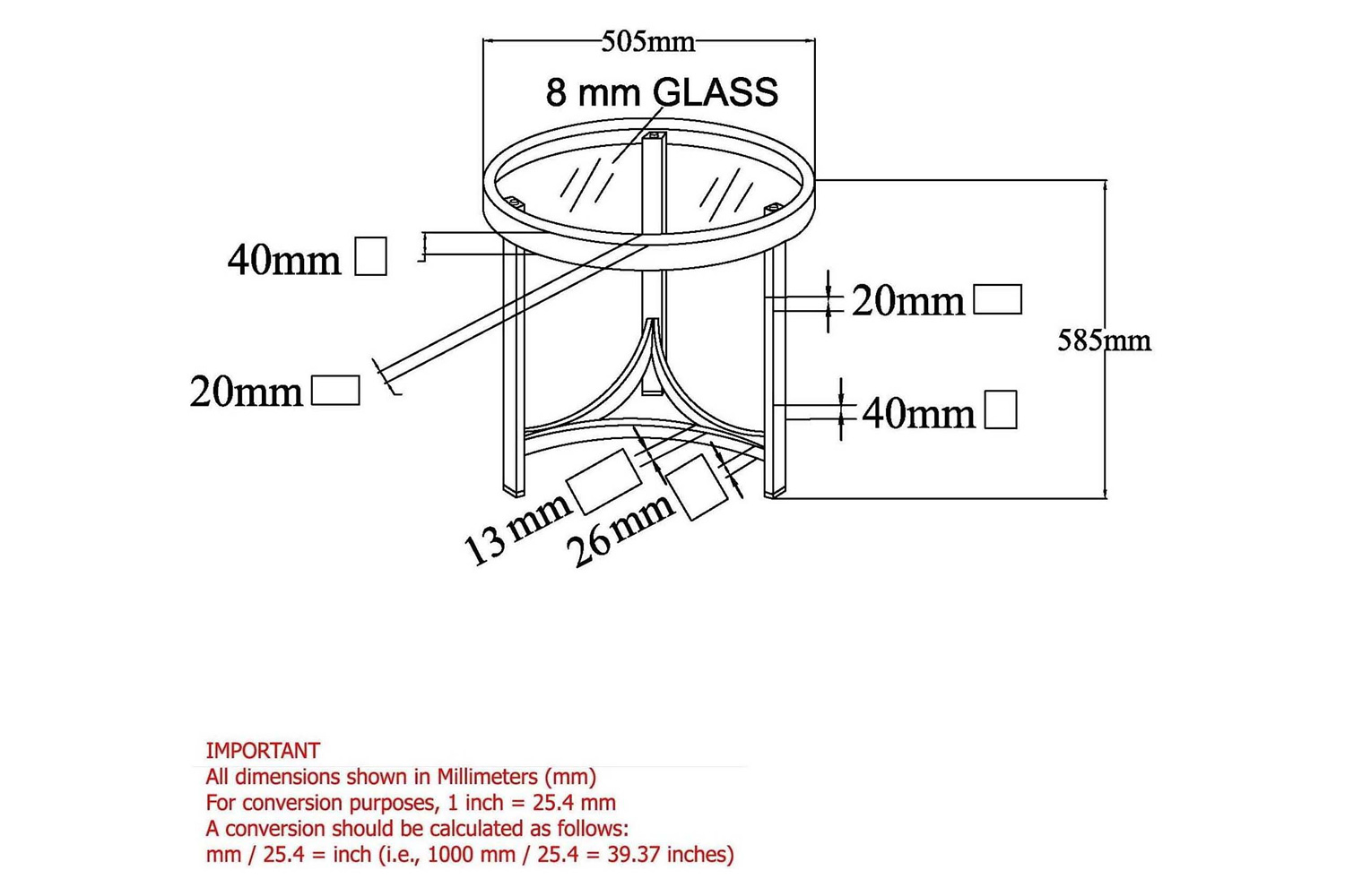 Worldwide - Strata Round Accent Table in Chrome