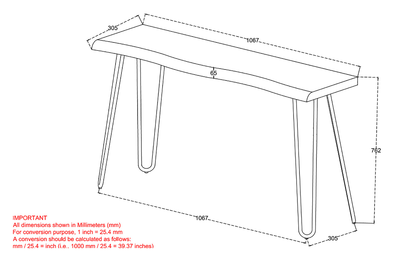 Worldwide Nila Console/Desk - Light Gray