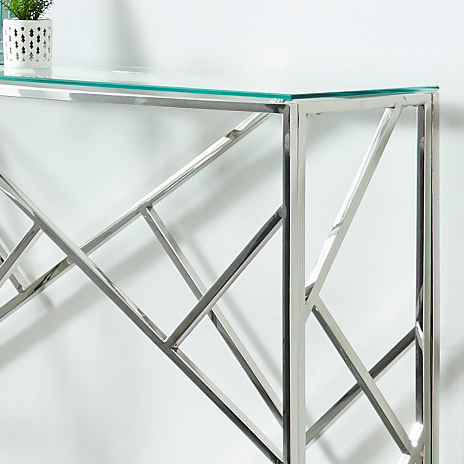 Worldwide - Juniper Console Table in Silver