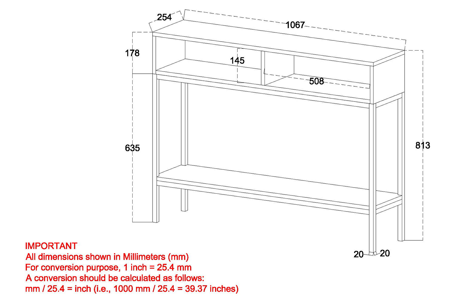 Worldwide - Ojas Console Table in Natural Burnt/Black