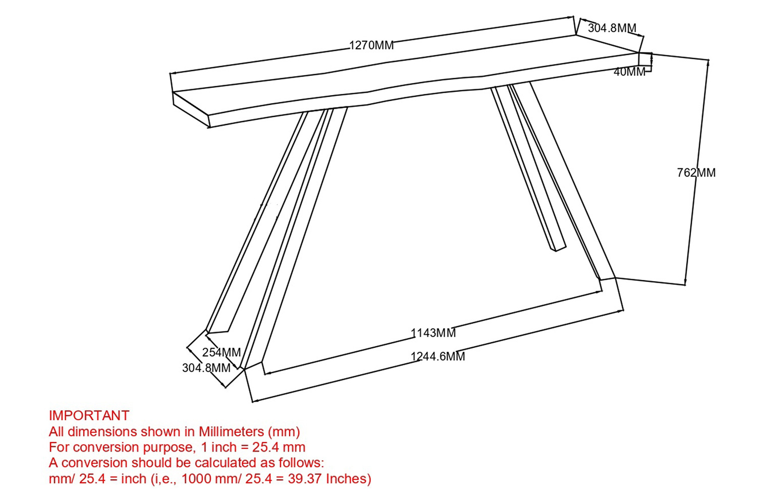 Worldwide - Virag Console/Desk in Natural/Black