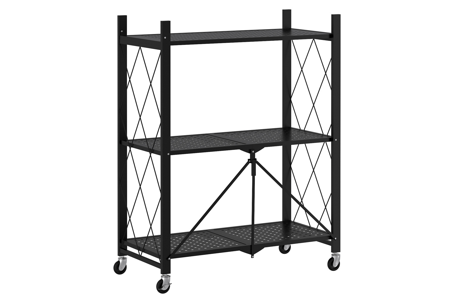 Worldwide Quby 3-Tier Folding Shelf - Black