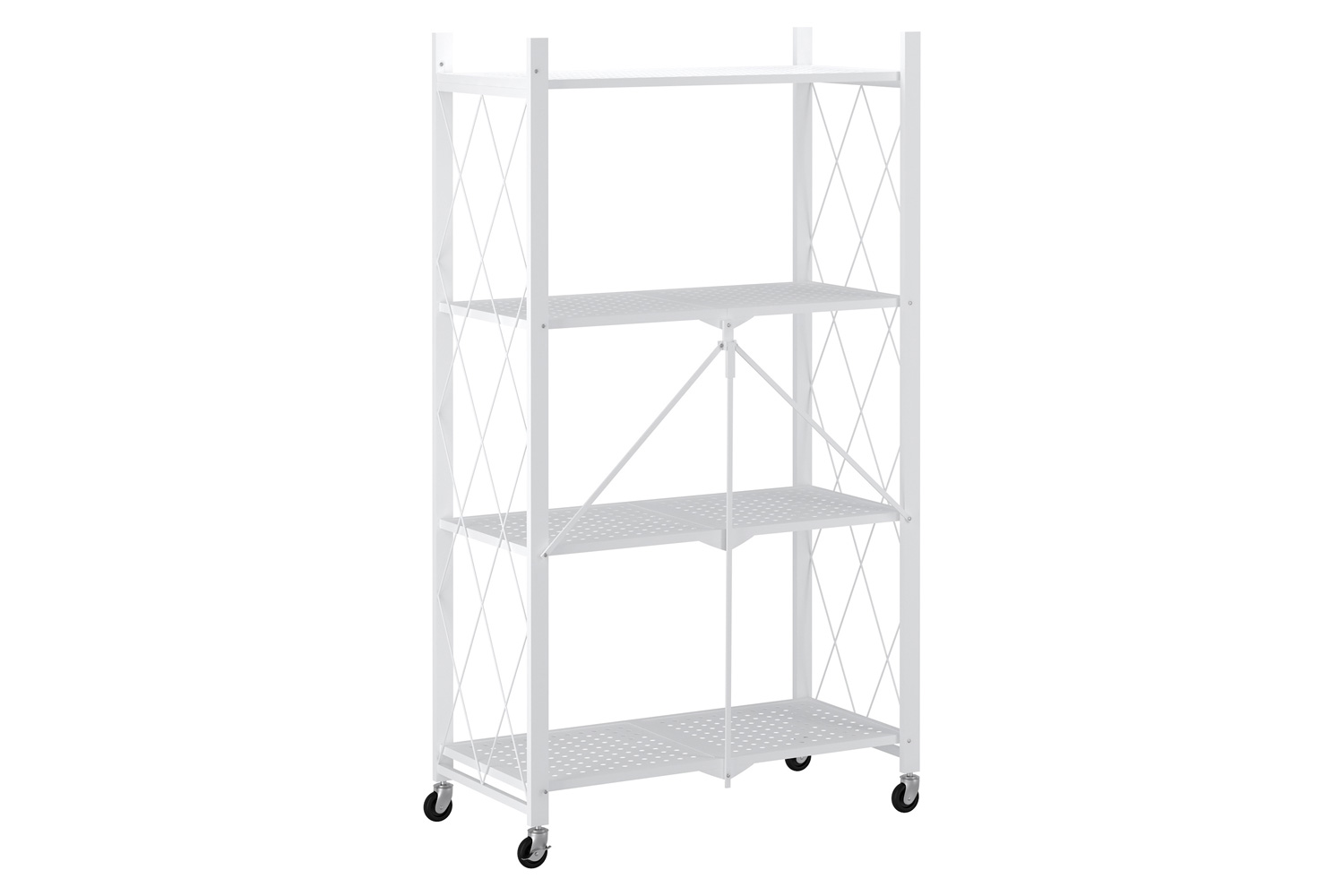 Worldwide Quby 4-Tier Folding Shelf - White