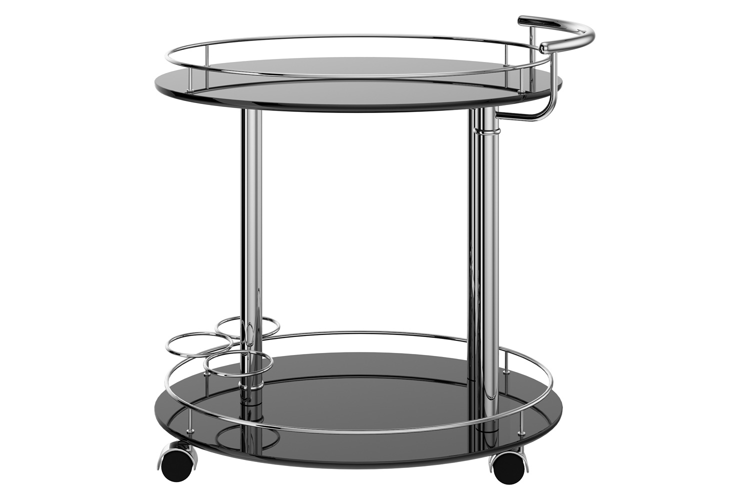 Worldwide - Inka 2-Tier Bar Cart in Black/Chrome