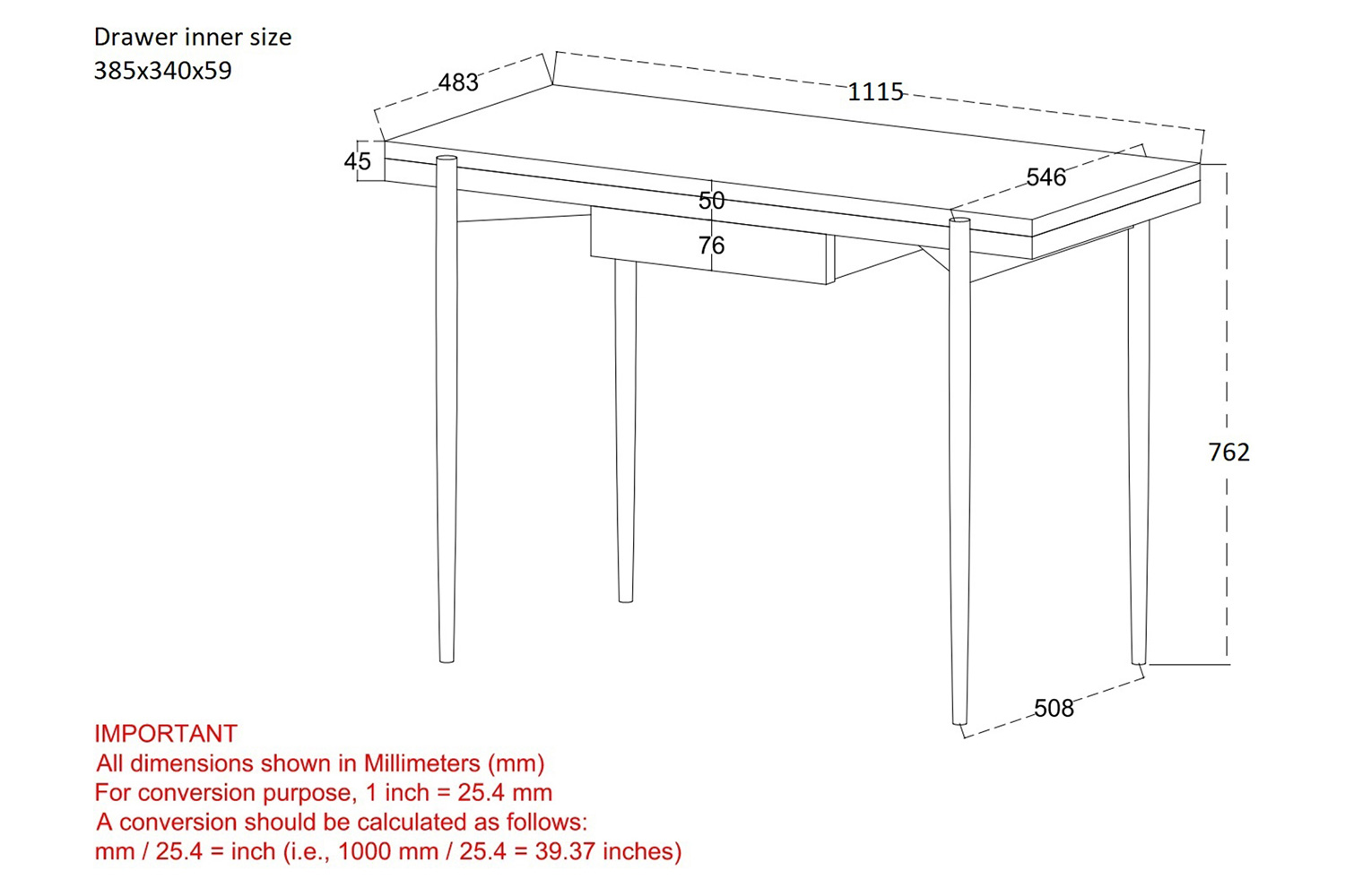 Worldwide Navid Desk - Natural Burnt/Black