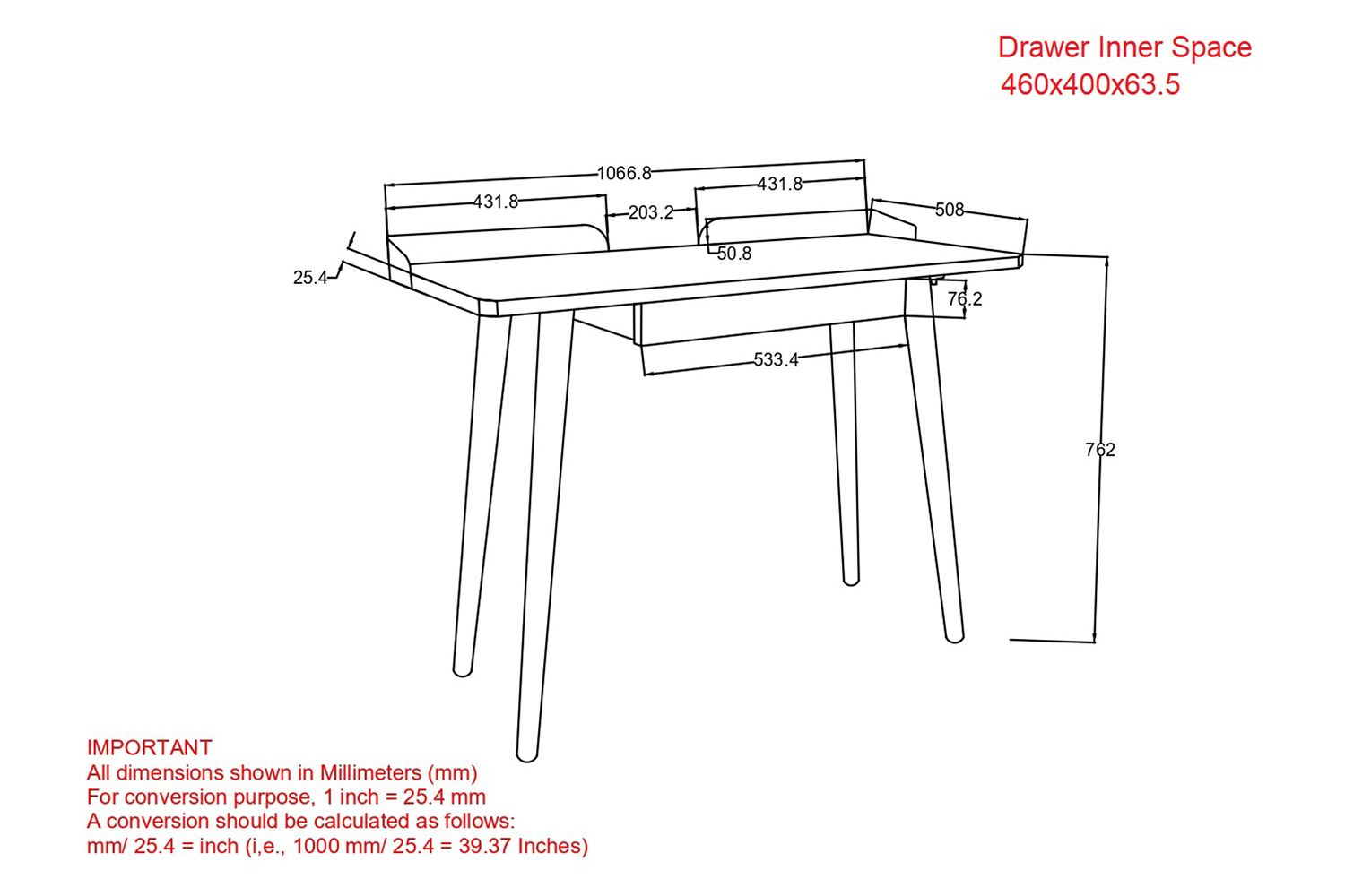 Worldwide Anand Desk - Walnut/Aged Gold