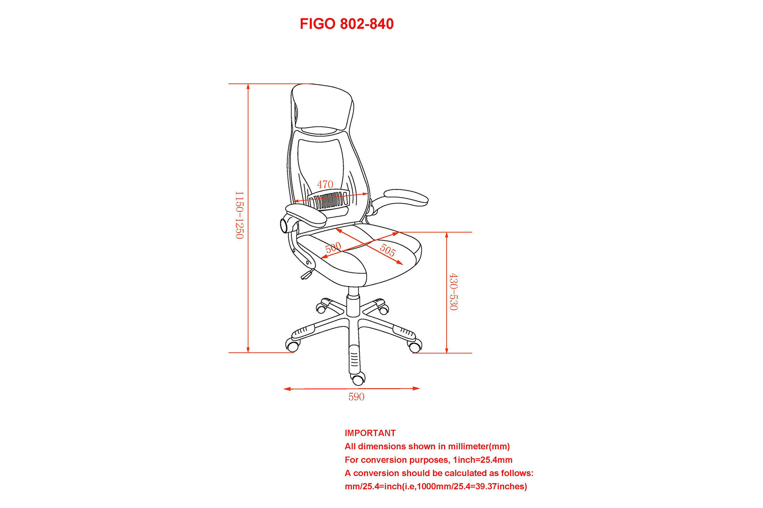 Worldwide - Figo Office Chair in Gray/Black