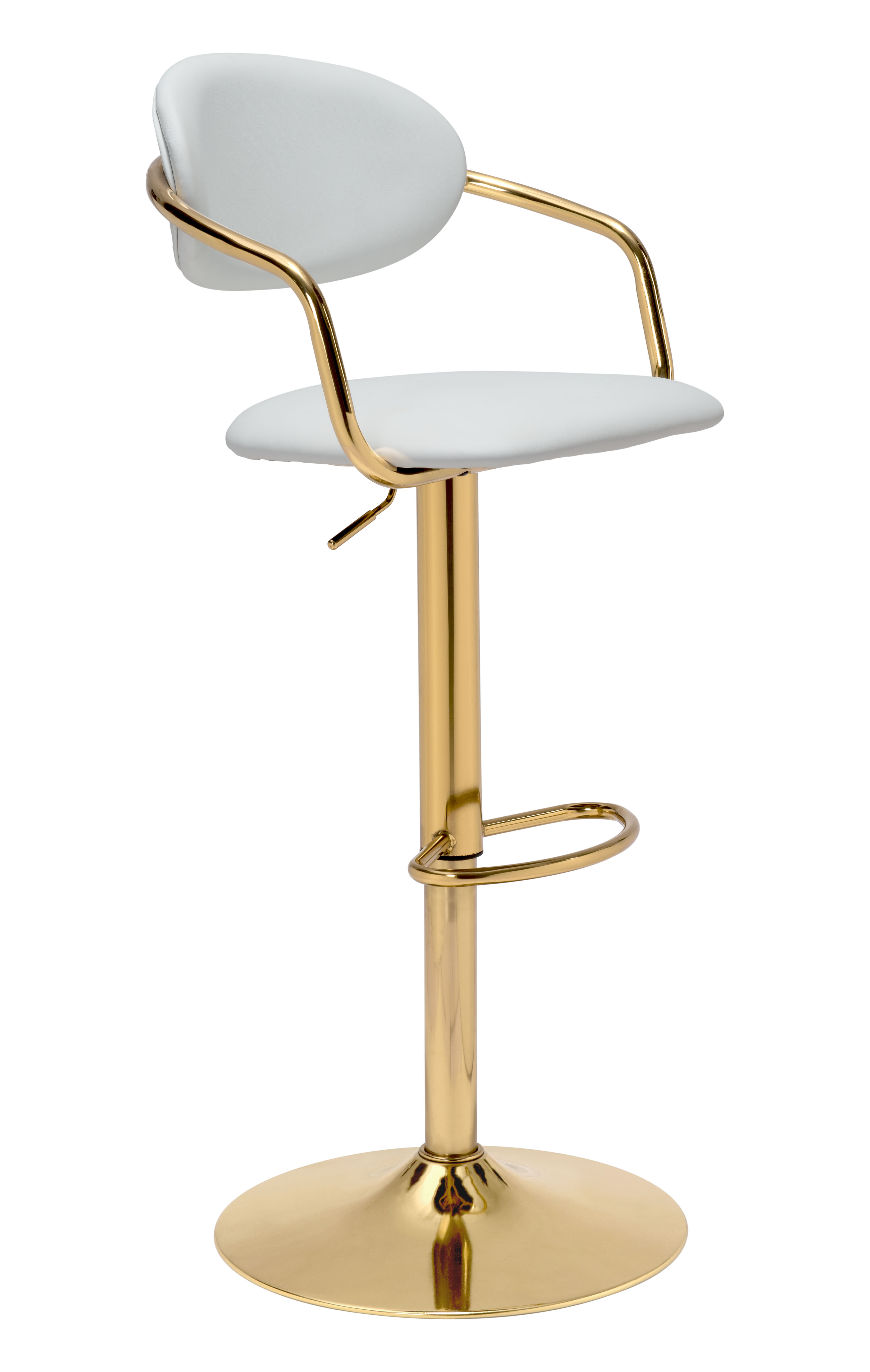 ZUO Gusto Barstool - White/Gold