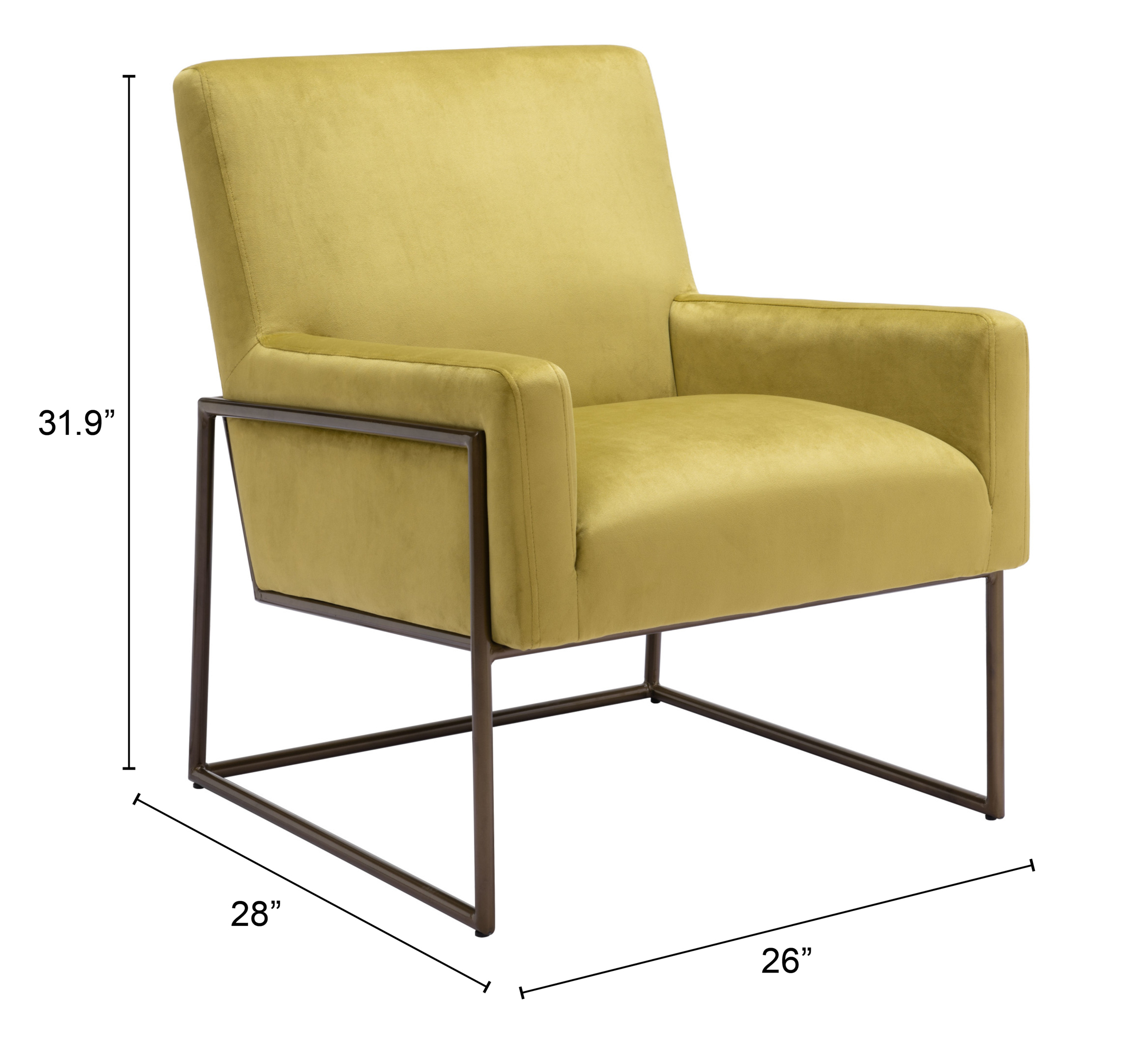 ZUO™ New Accent Chair - Olive Green