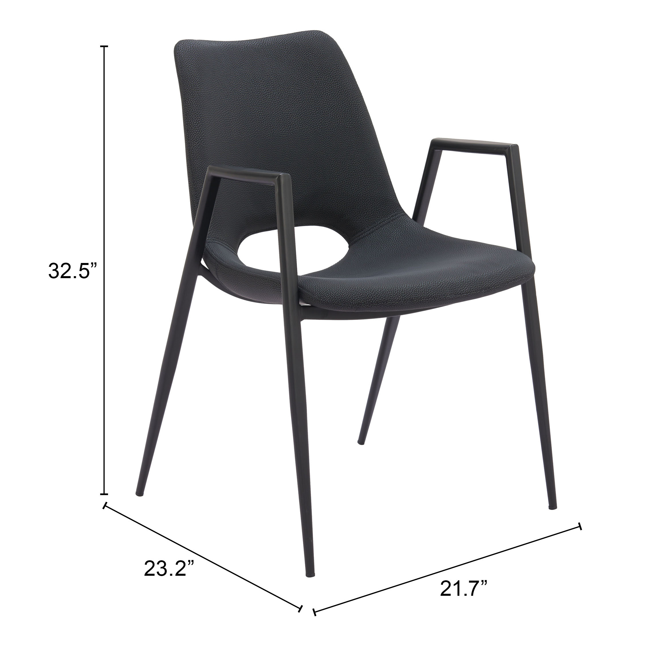 ZUO Desi Dining Chair (Set of 2) - Black