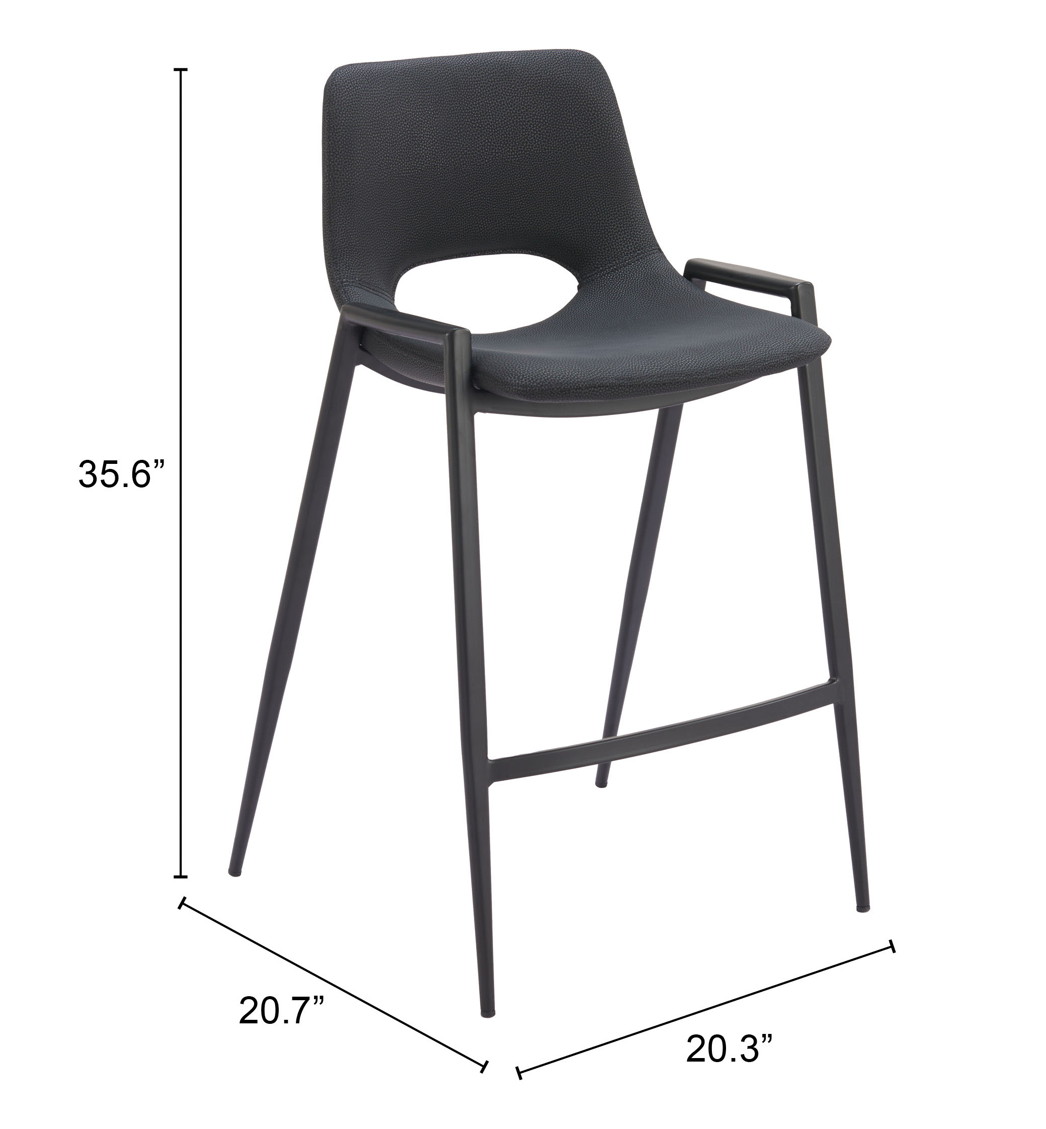 ZUO Desi Counter Stool (Set of 2) - Black