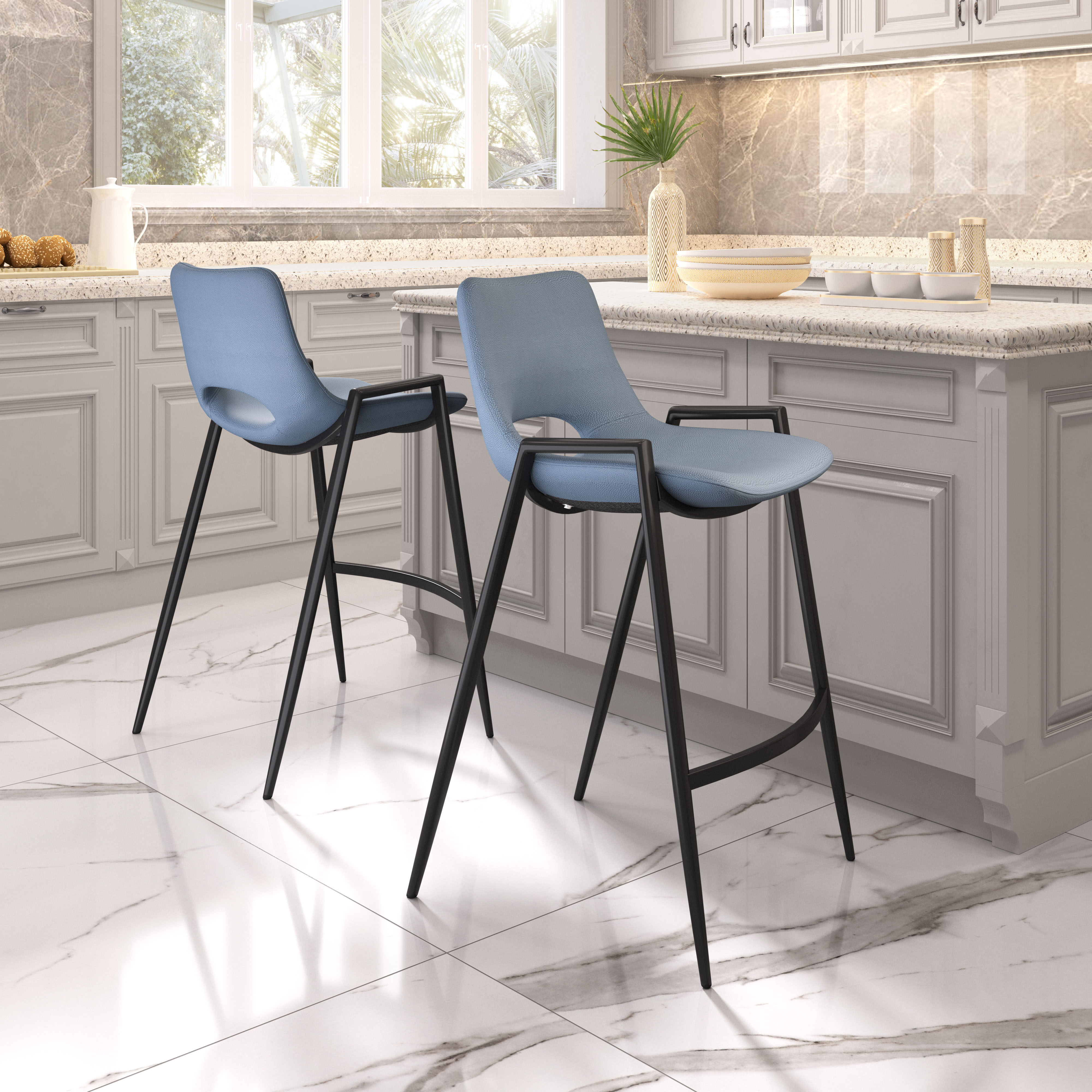 ZUO Desi Counter Stool (Set of 2) - Blue