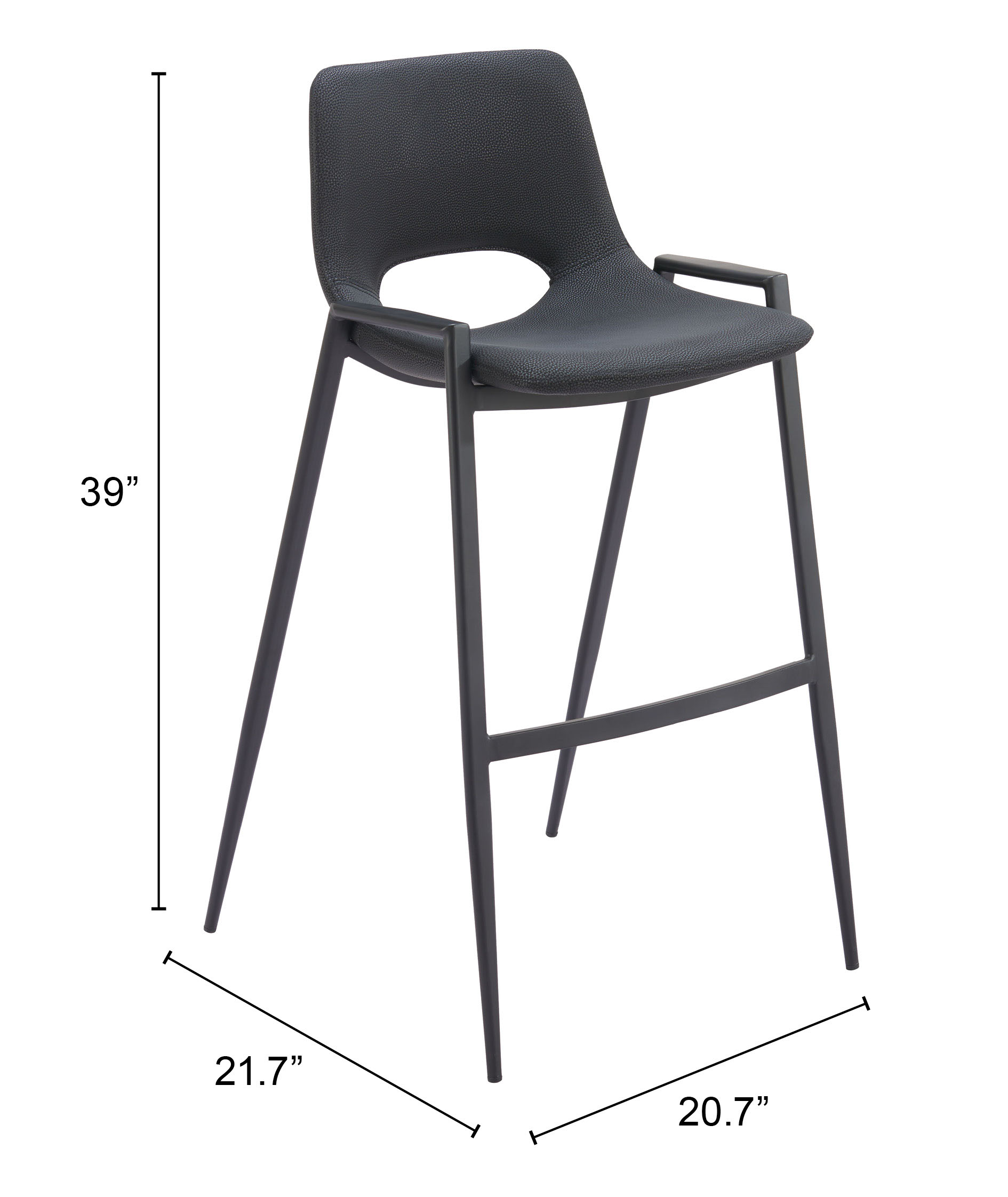 ZUO Desi Barstool (Set of 2) - Black