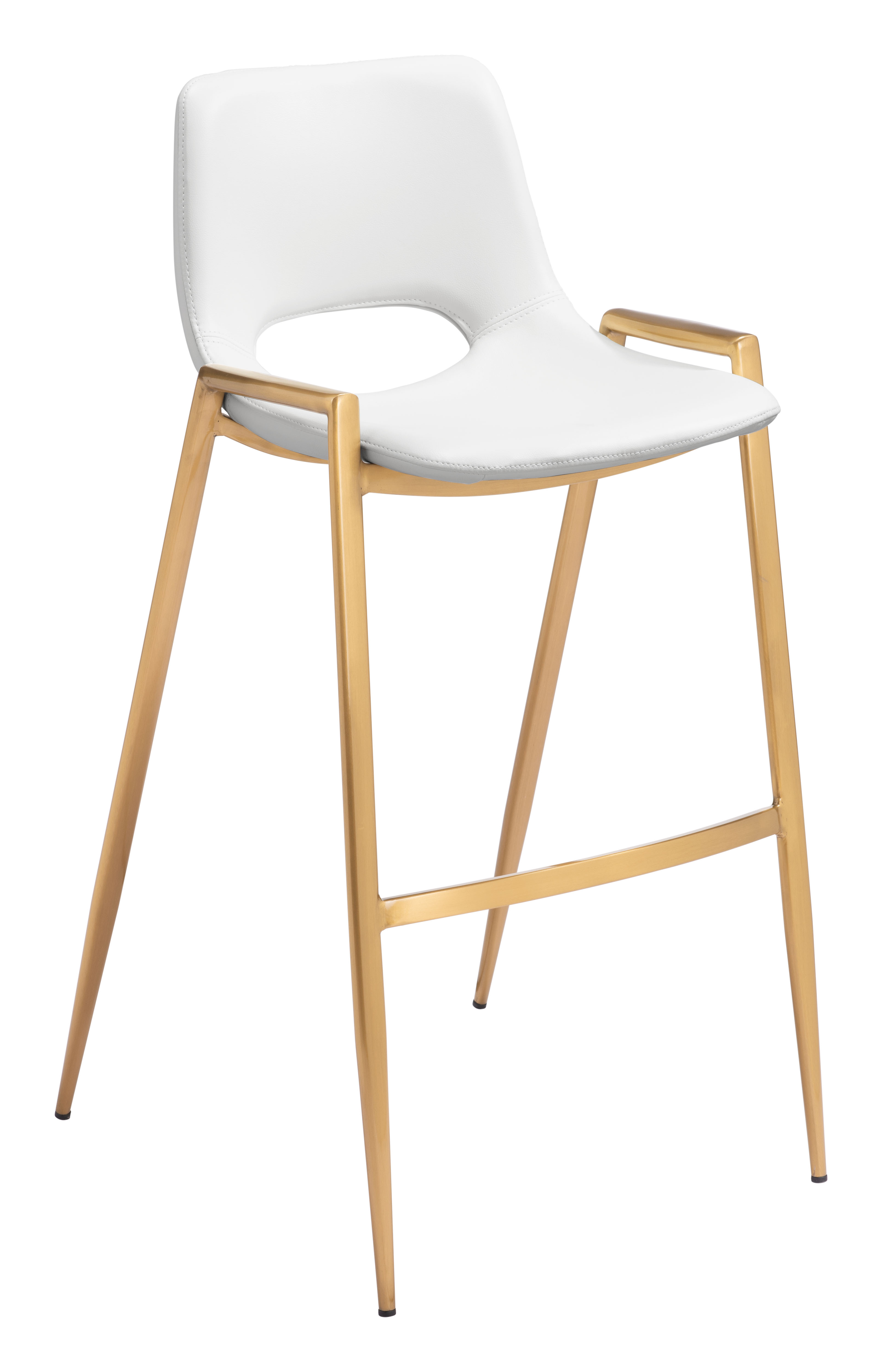 ZUO Desi Barstool (Set of 2) - White/Gold