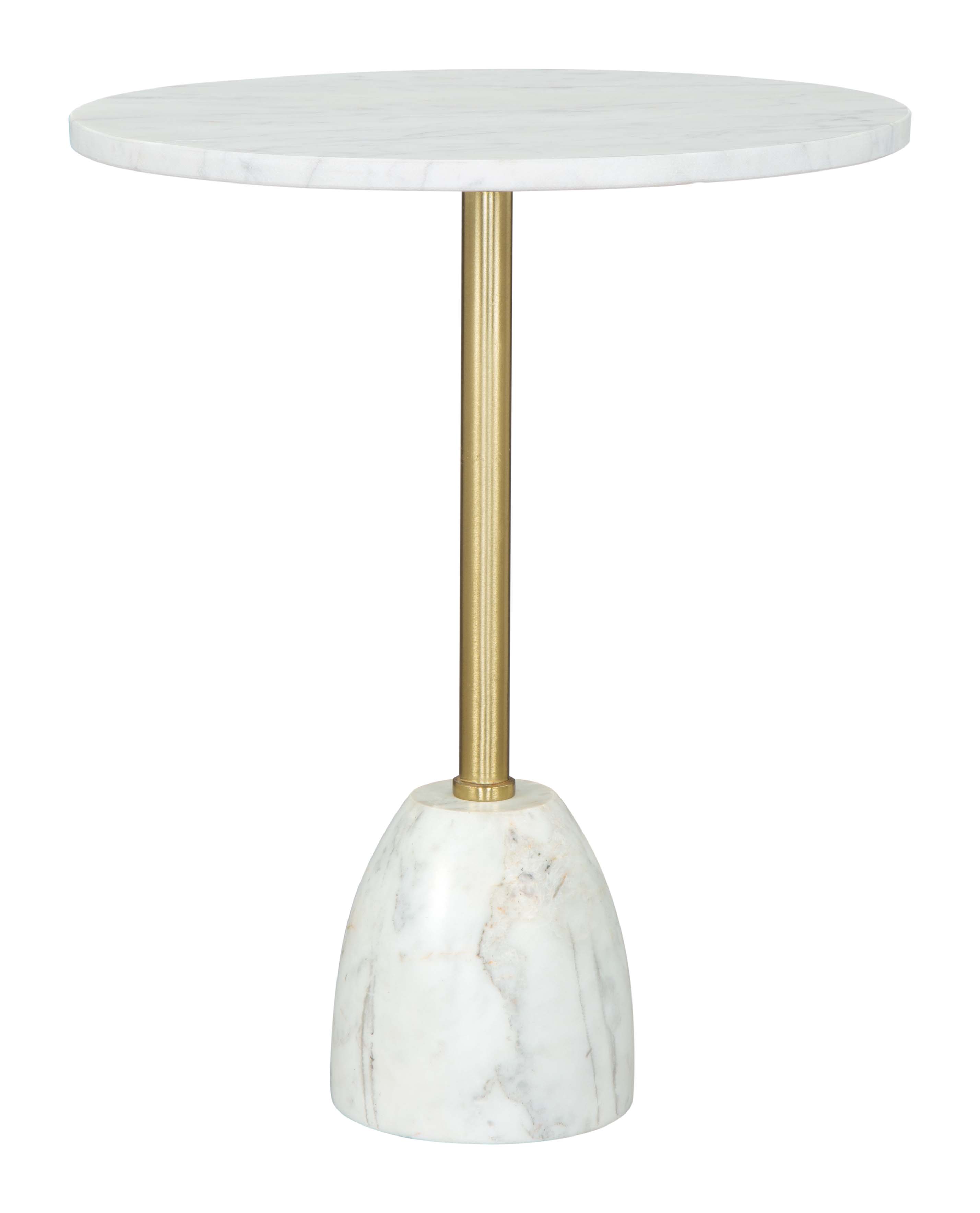 ZUO - Cynthia Side Table in White/Gold