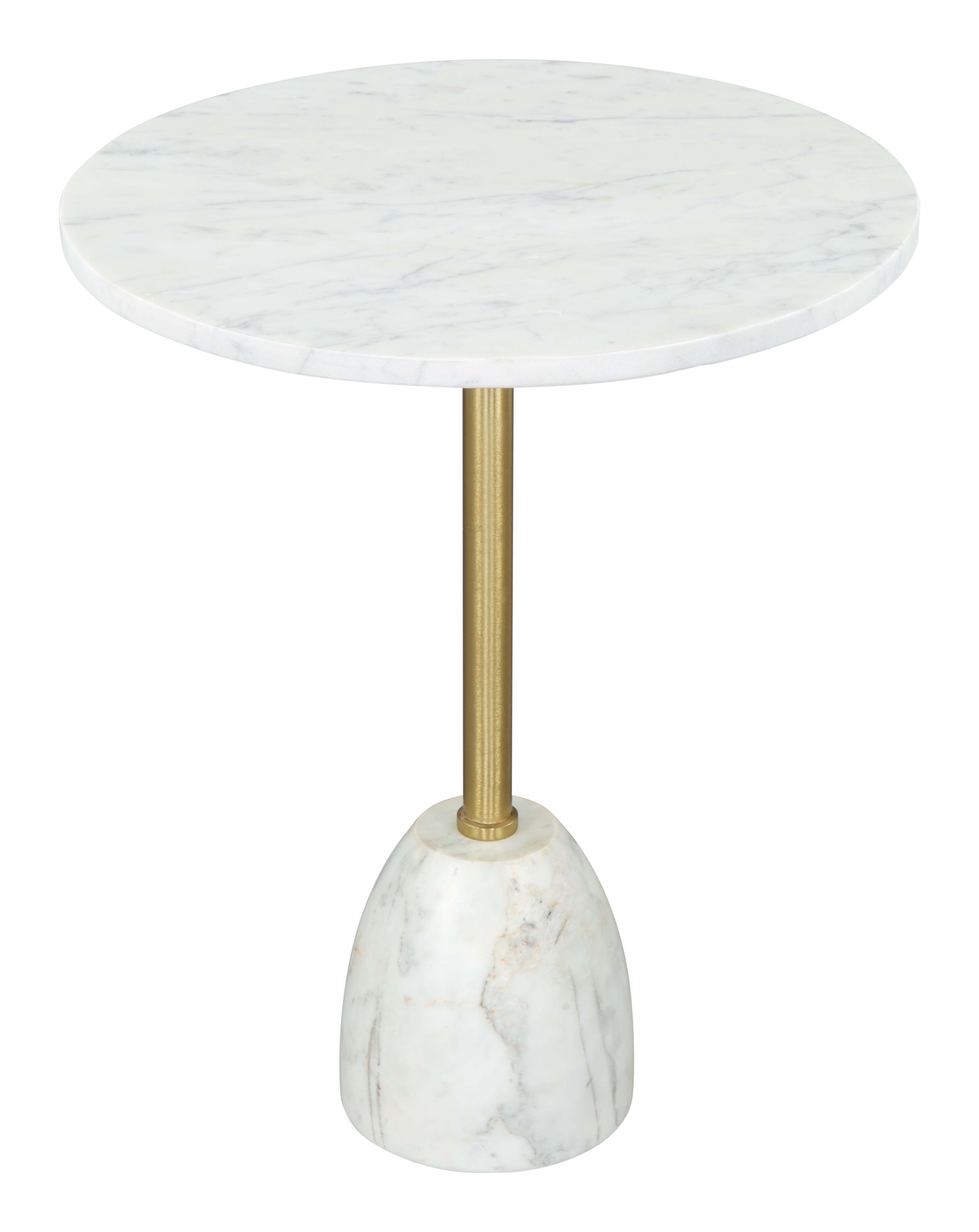 ZUO - Cynthia Side Table in White/Gold