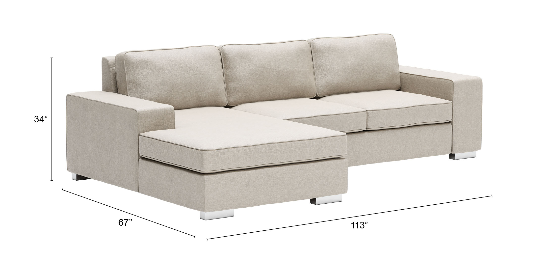 ZUO Brickell Sectional - Beige