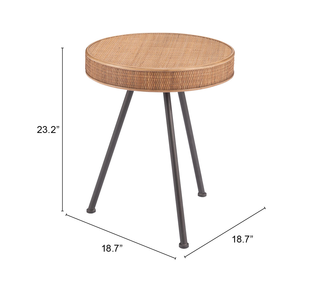 ZUO - Stuart Side Table in Natural