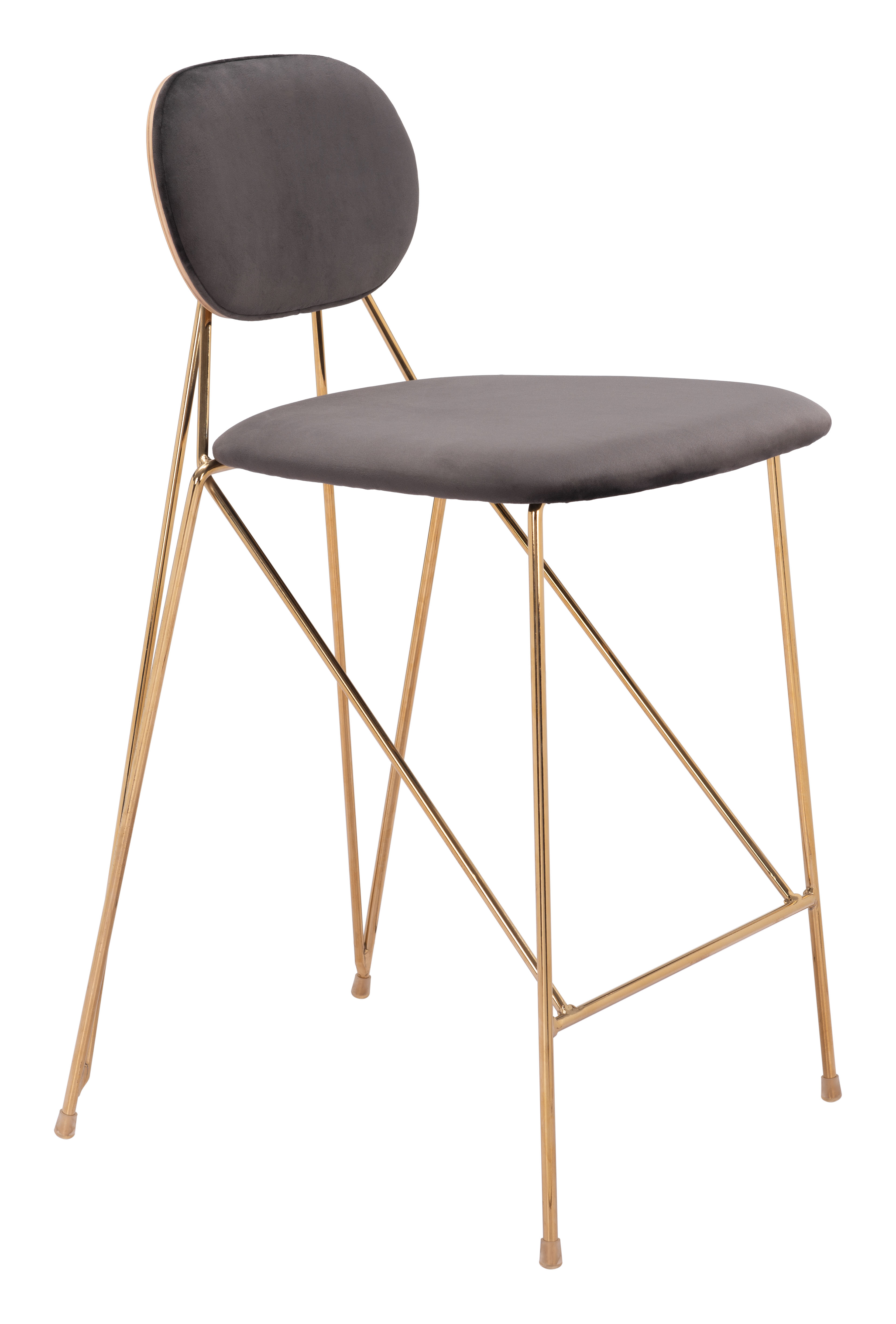 ZUO - Georges Counter Stool (Set of 2) in Gray/Gold