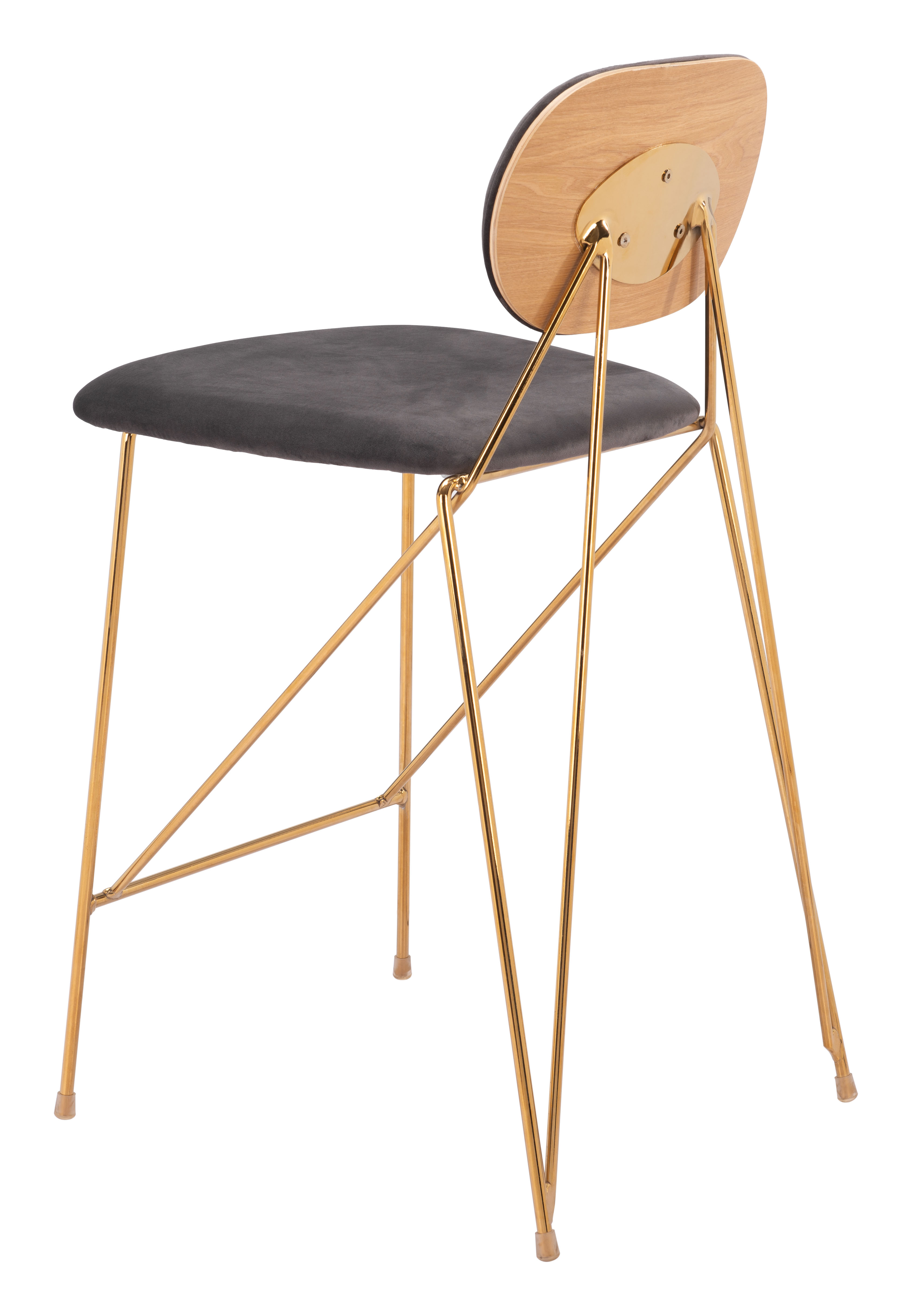 ZUO - Georges Counter Stool (Set of 2) in Gray/Gold