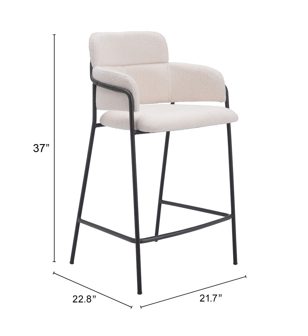 ZUO Marcel Counter Stool (Set of 2) - Cream