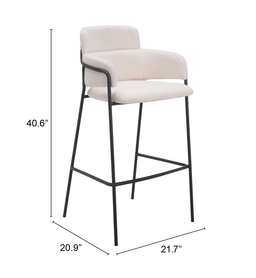 ZUO Marcel Barstool (Set of 2) - Cream