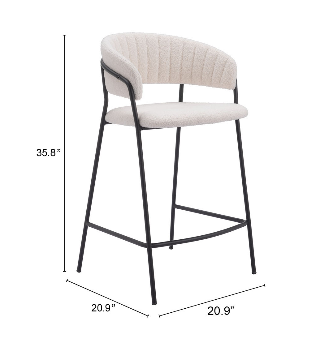 ZUO Josephine Counter Stool (Set of 2) - Cream