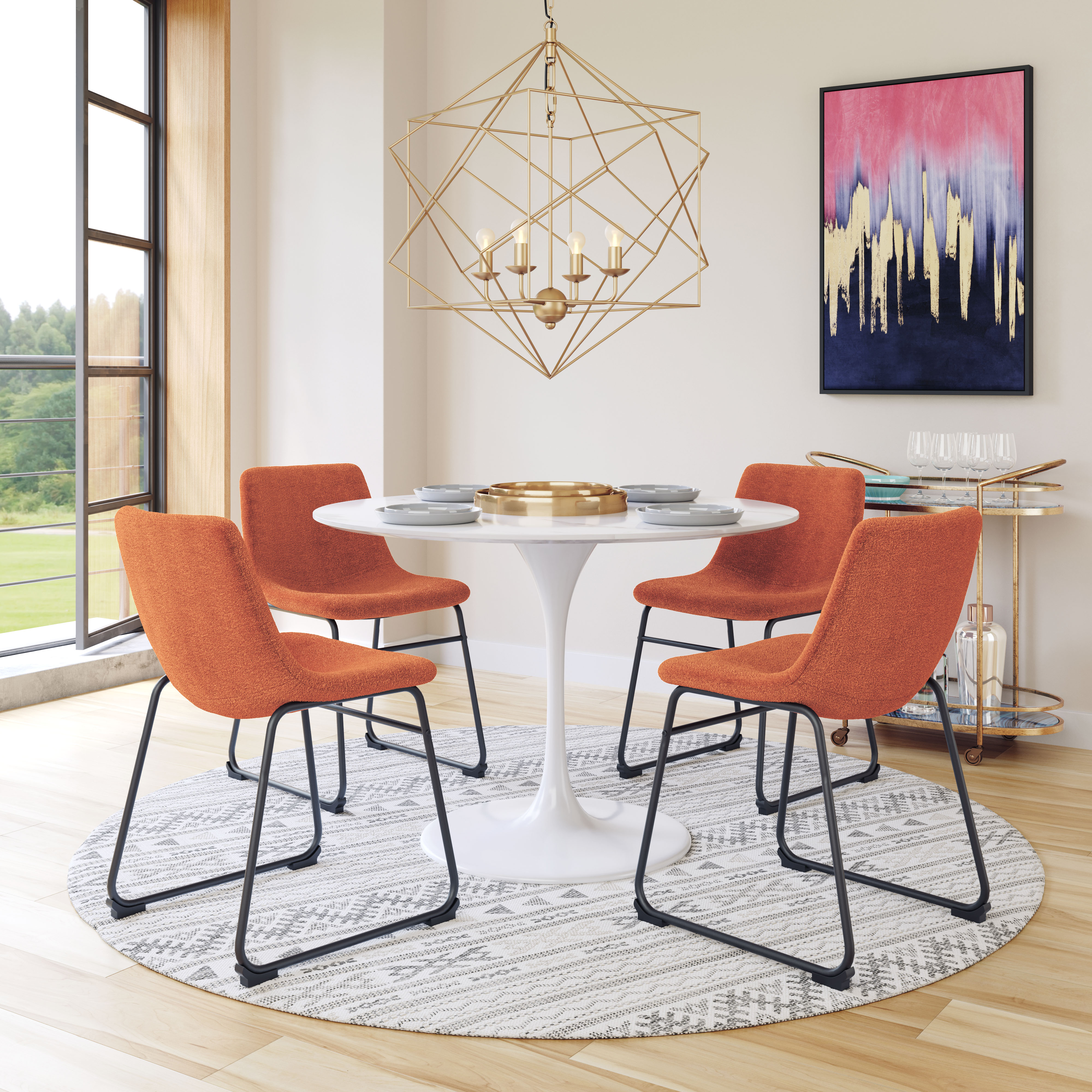 ZUO Smart Dining Chair (Set of 2) - Burnt Orange