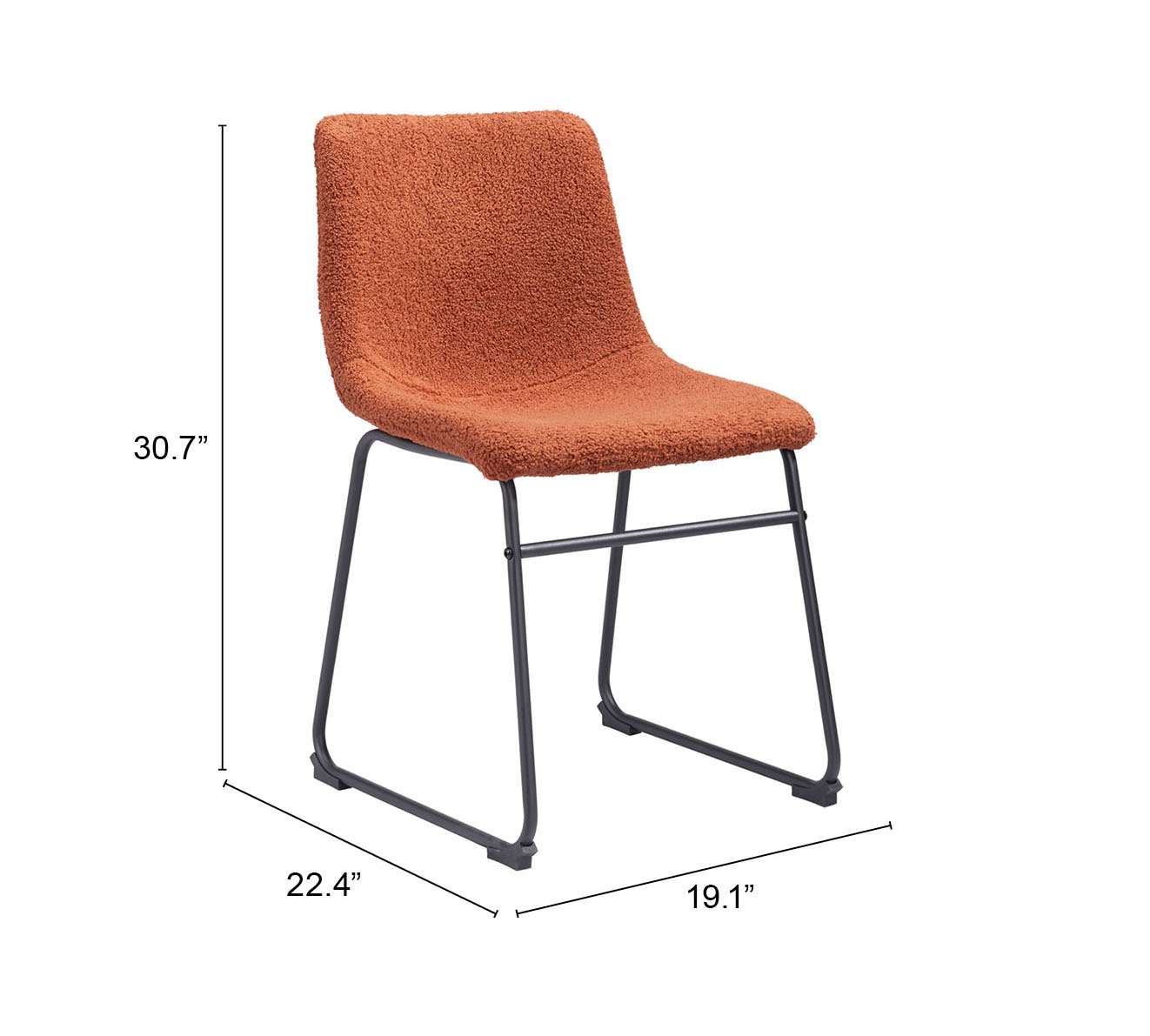 ZUO Smart Dining Chair (Set of 2) - Burnt Orange