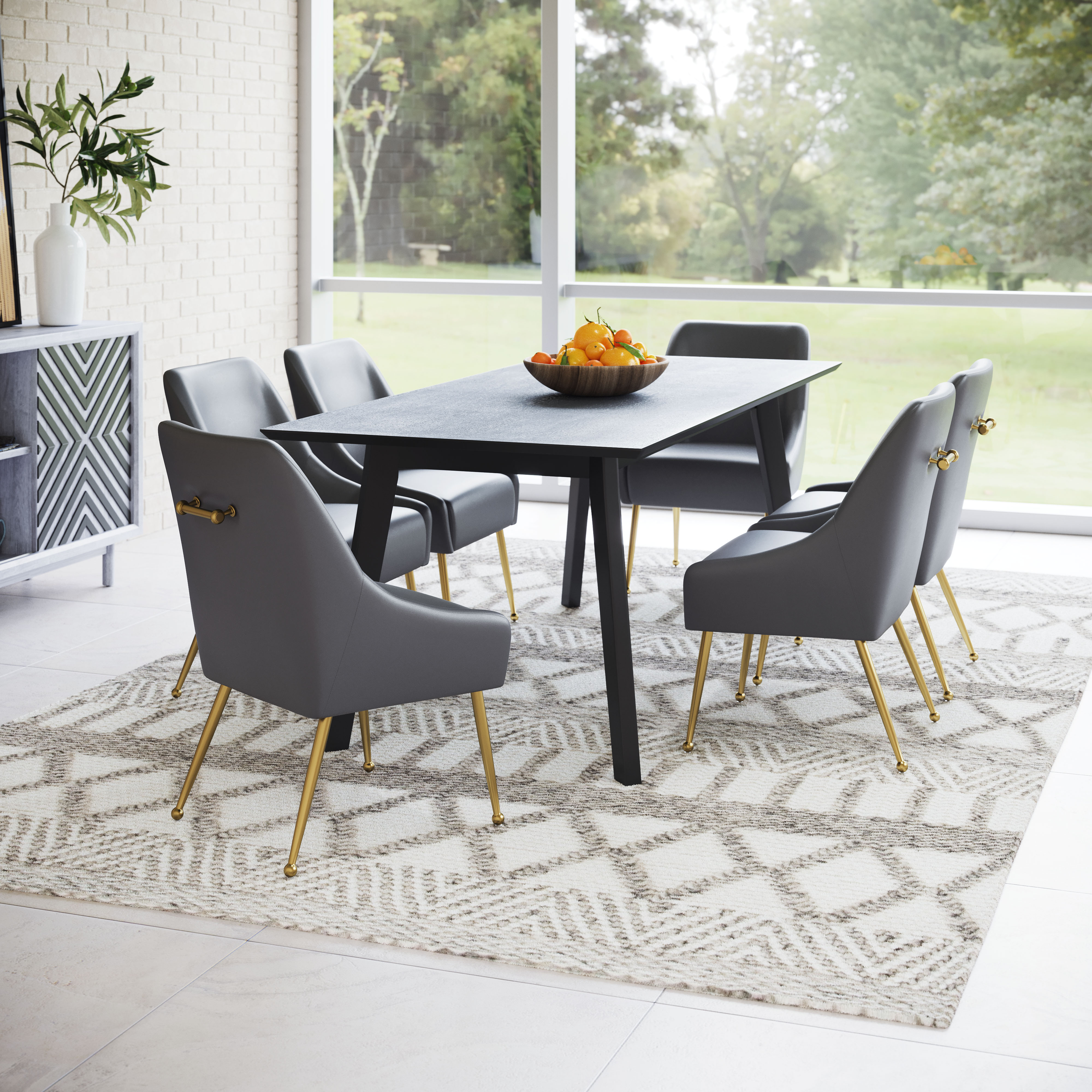 ZUO Maxine Dining Chair - Gray/Gold