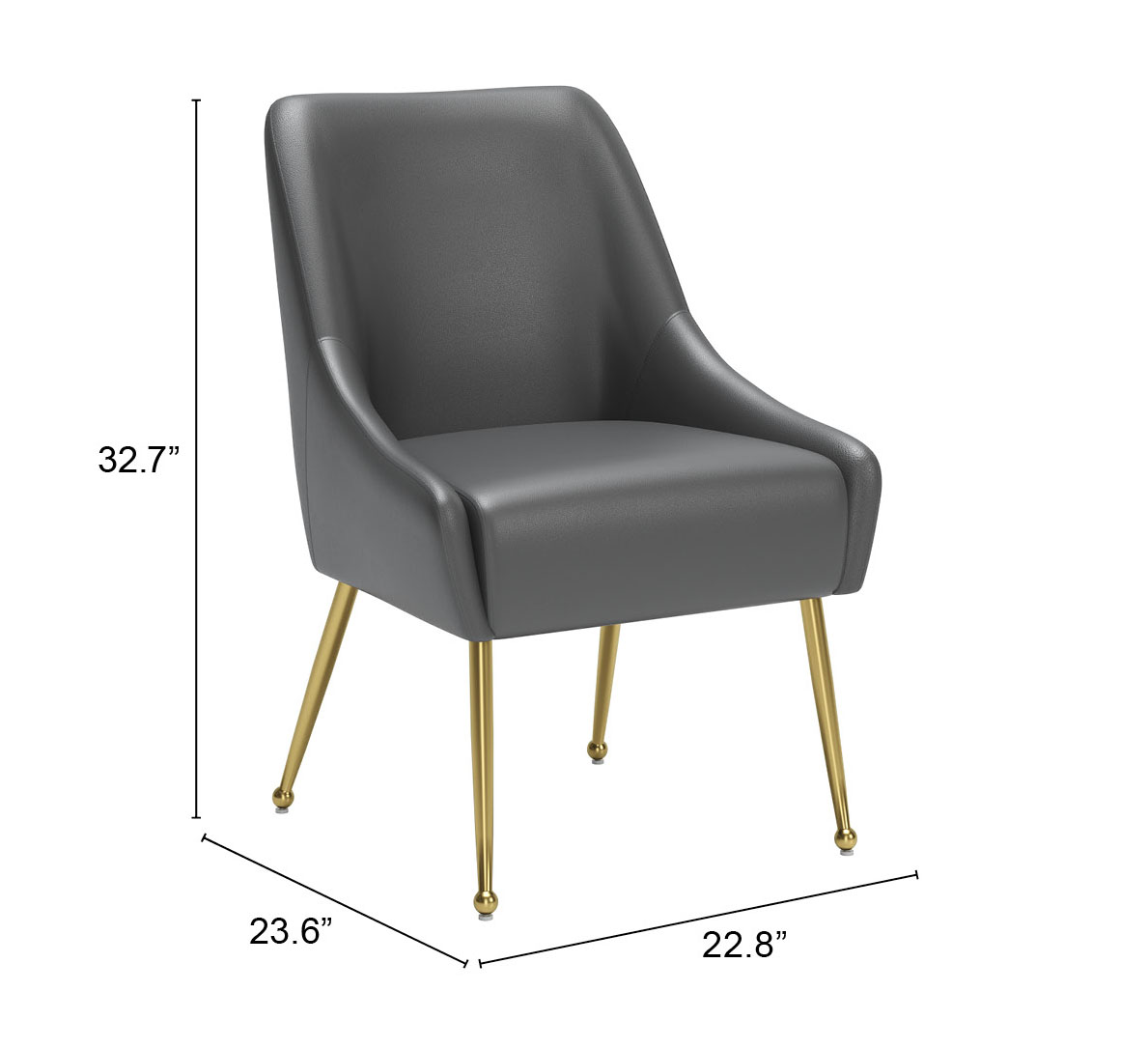 ZUO Maxine Dining Chair - Gray/Gold