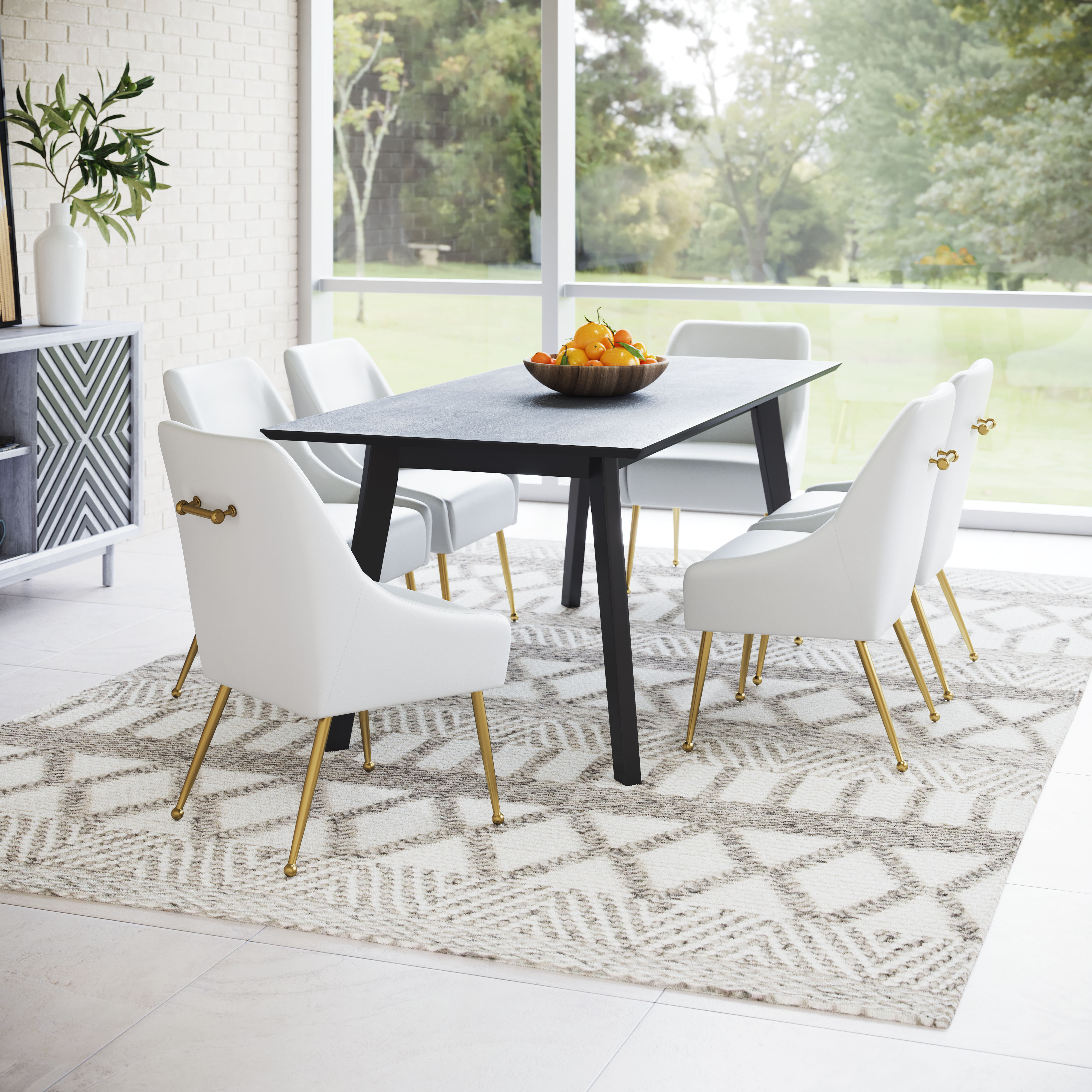 ZUO Maxine Dining Chair - White/Gold